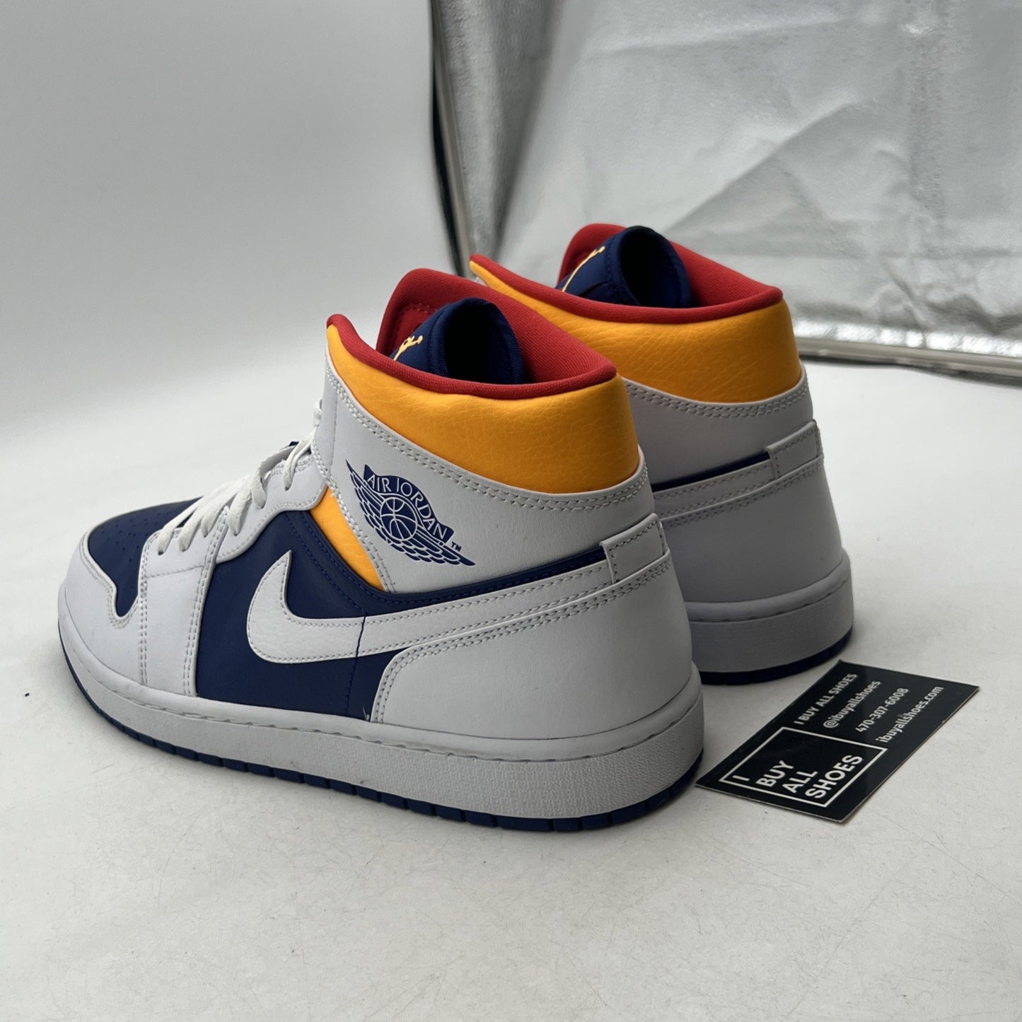 Size 11.5 - Air Jordan 1 Mid White Deep Royal Blue (554724-131)