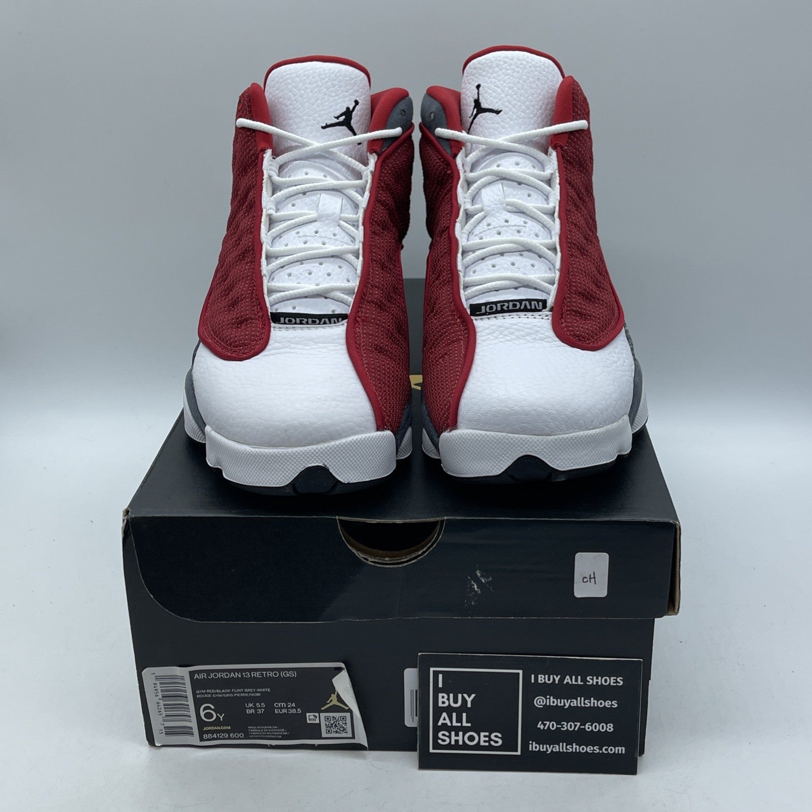 Size 6Y - Jordan 13 Gym Red Flint Grey White Suede Leather  (DJ5982600)