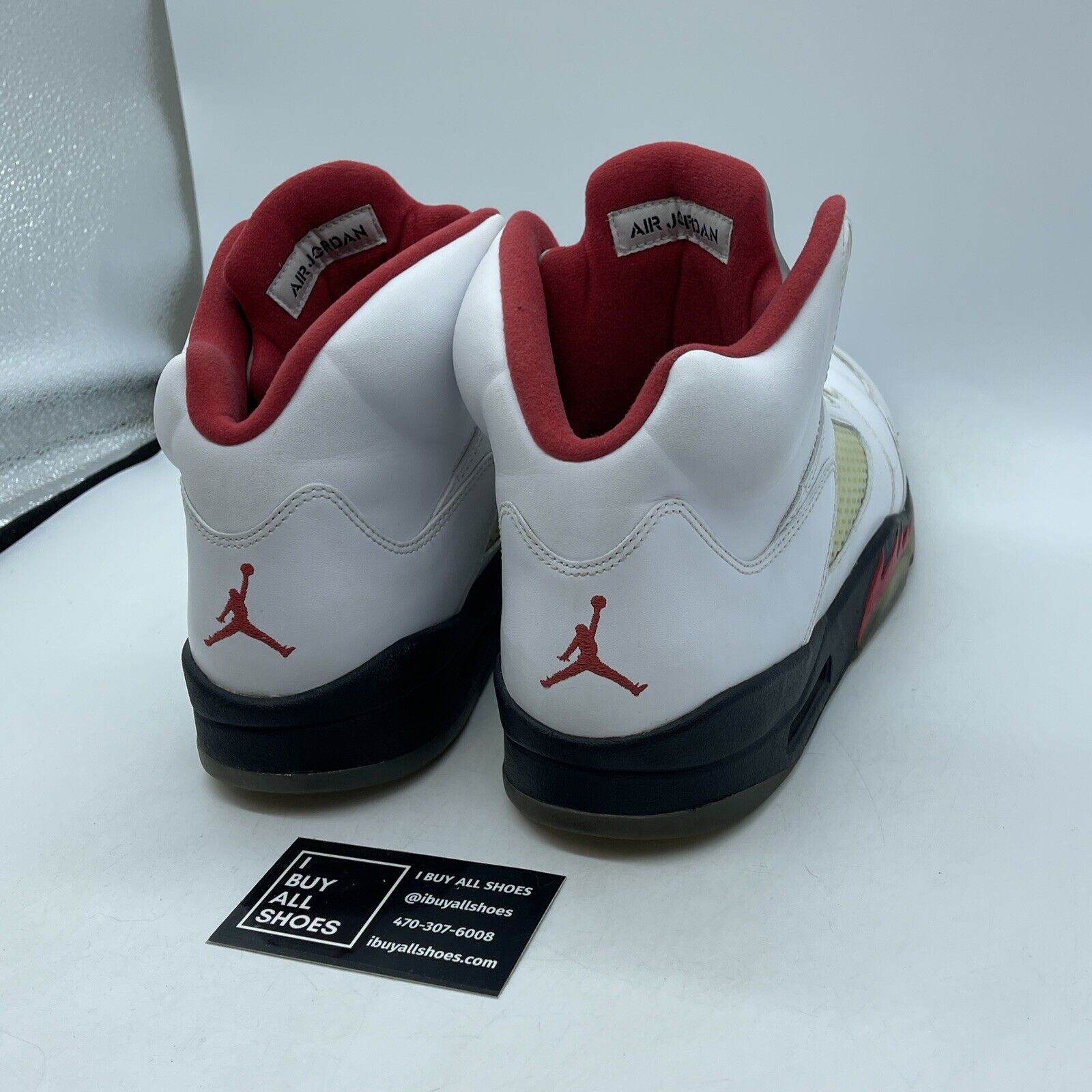 Size 11.5 - Air Jordan 5 Retro 2013 Fire Red White Black Leather (136027-100)