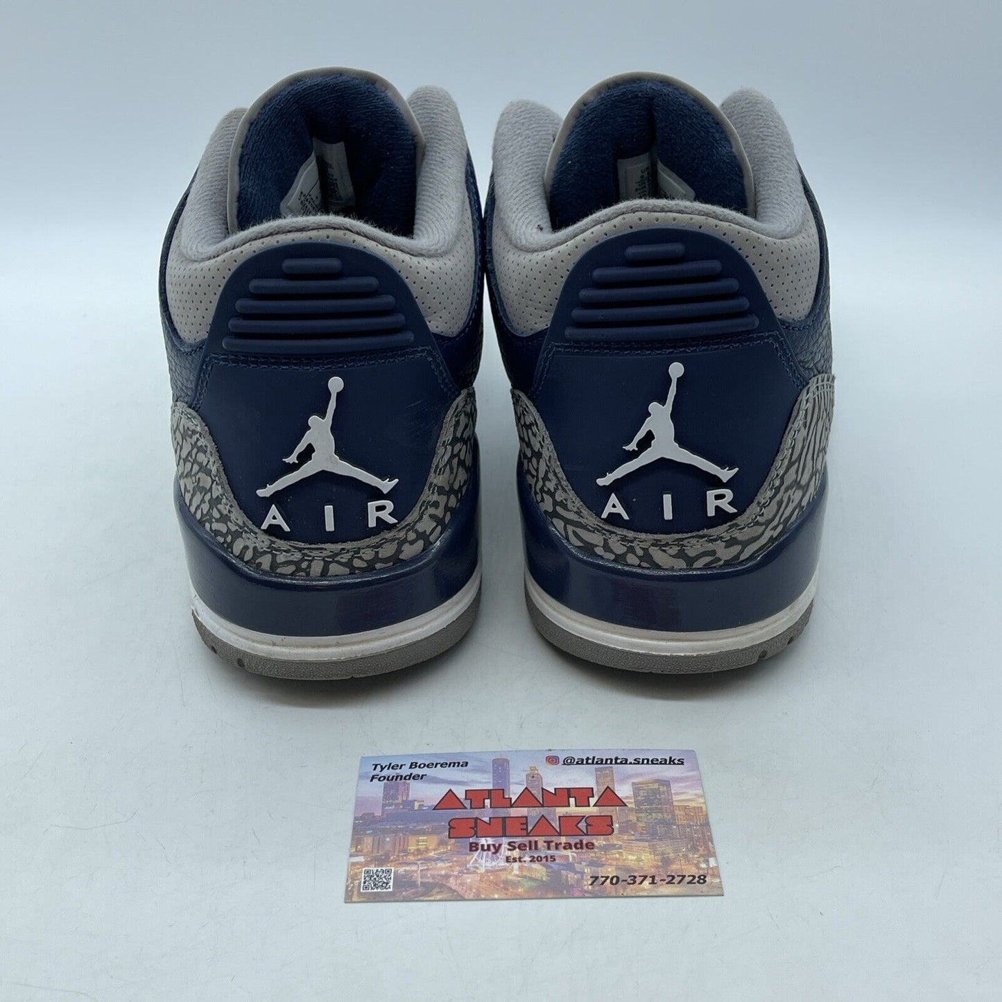Size 9.5 - Jordan 3 Retro Blue White Leather Grey Suede (CT8532-401)