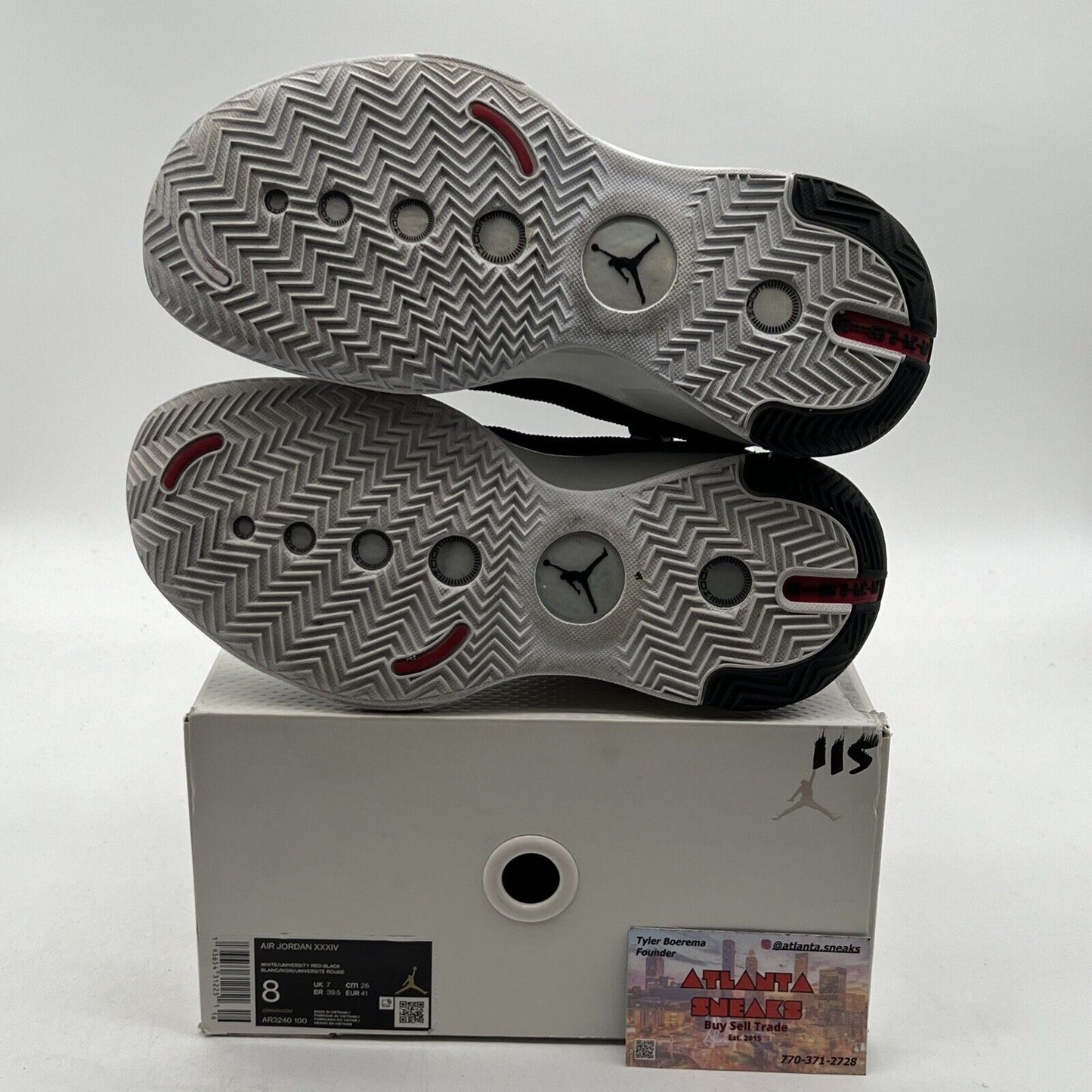 Size 8 - Air Jordan 34 Chicago Black Red White Suede (AR3240-100)
