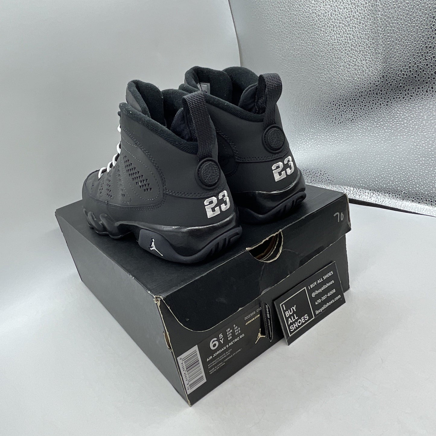 Size 6.5 (GS) - Air Jordan 9 Retro Mid Anthracite 2015 (302359-013)