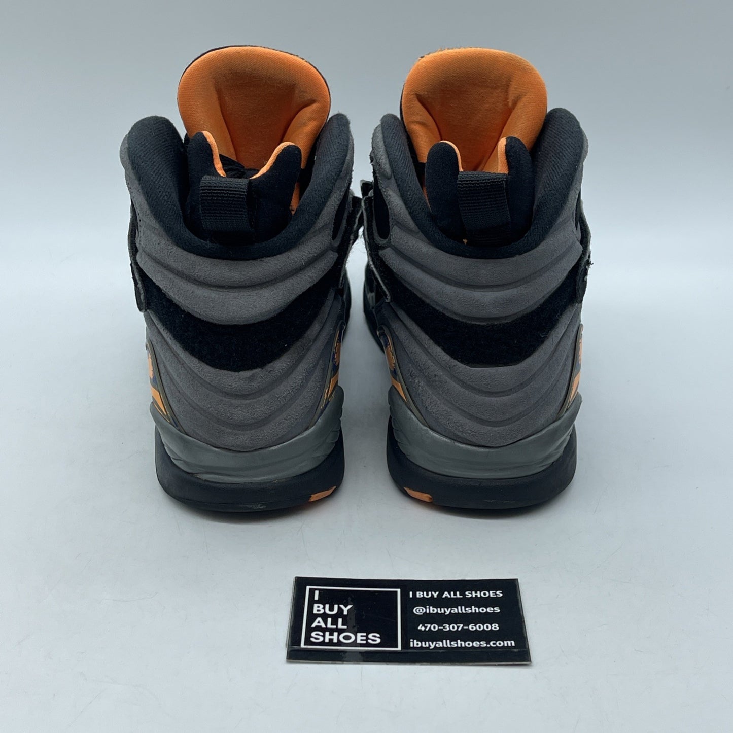 Size 9 - Air Jordan 8 Retro Phoenix Suns Black Grey Suede (305381-043)