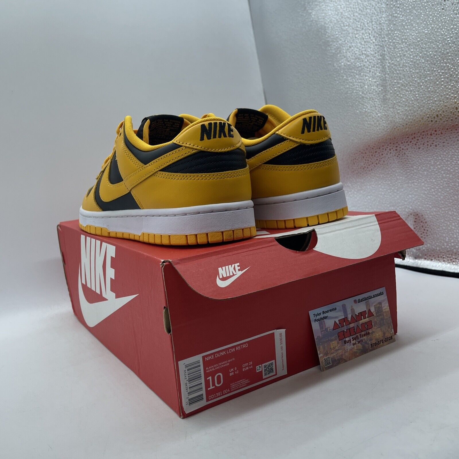 Size 10 - Nike Dunk Low Goldenrod Yellow Black White Leather (DD1391-004)