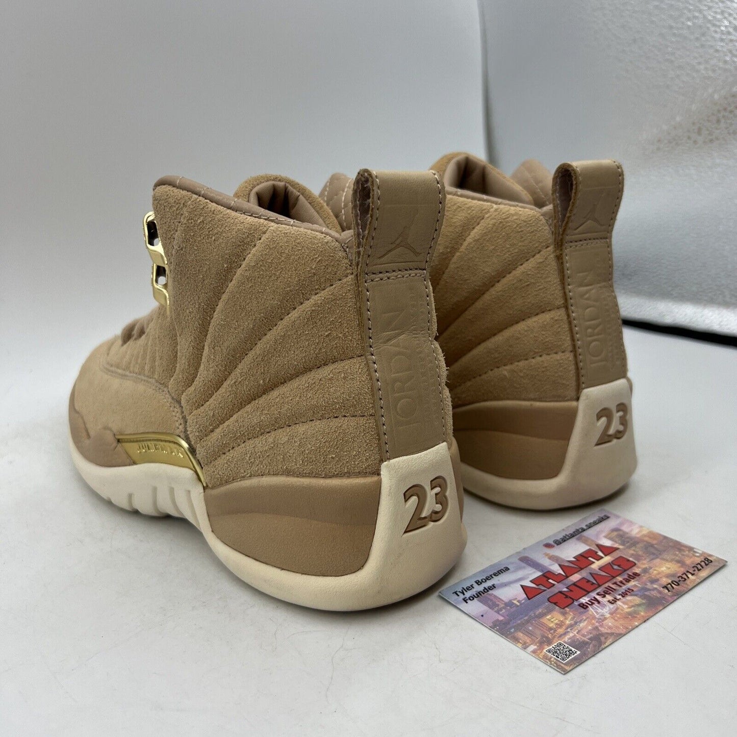 Size 5.5 - Air Jordan 12 Retro Vachetta Tan W White Suede (A06068-203)