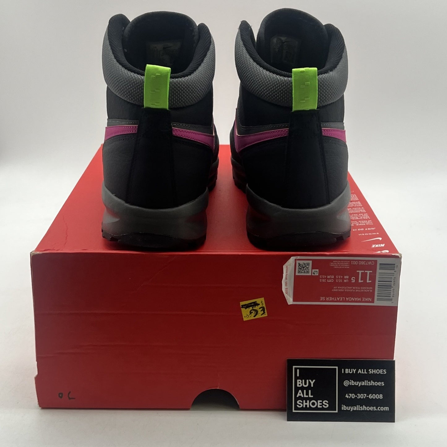 Size 11.5 - Nike Manoa Leather SE Black Fuchsia Pink Iron Grey (CW7360-001)