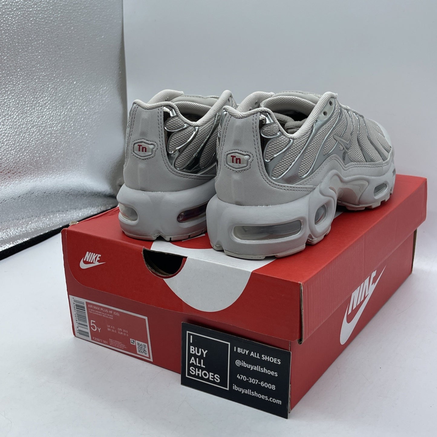 Size 5Y - Nike Air Max Plus TN Light Silver Iron Ore Silver Suede (FZ0977-001)