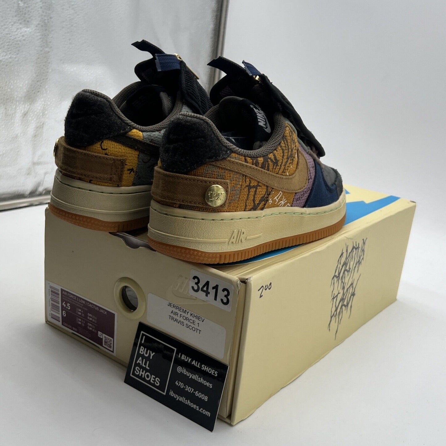 Size 4.5 - Nike Air Force 1 Low x Travis Scott Cactus Jack (CN2405-900)