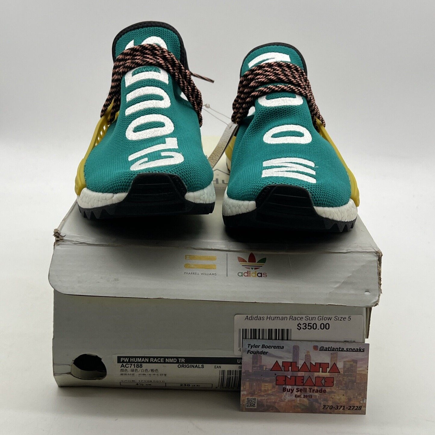 Size 5 - adidas Pharrell x NMD Human Race Trail Sun Glow (AC7188)