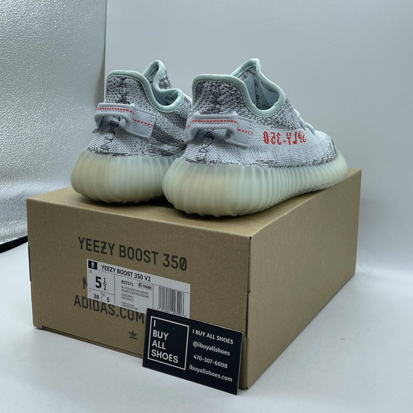 Size 5.5 - adidas Yeezy Boost 350 V2 Low Blue Tint Suede (B37571)