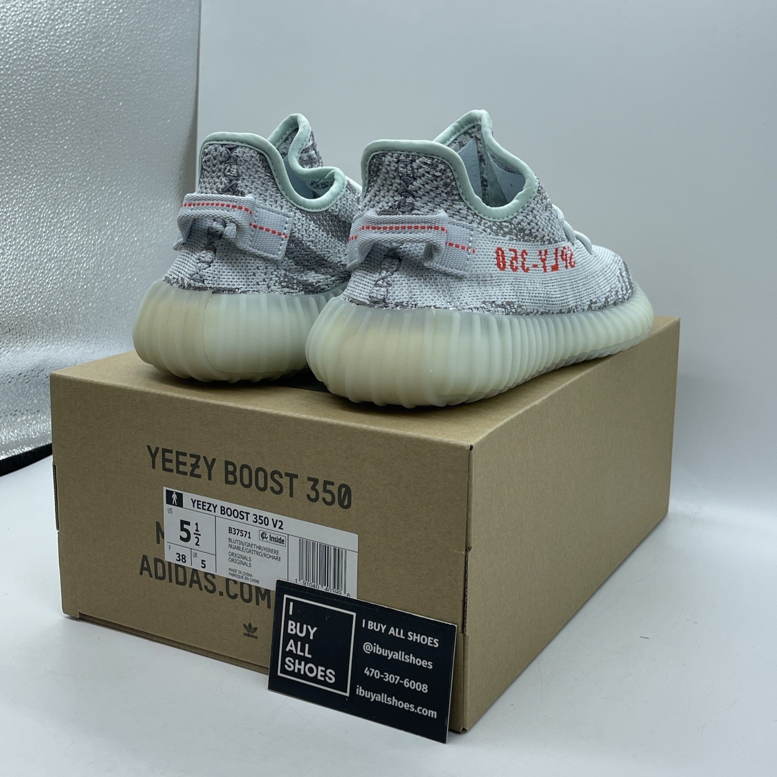 Size 5.5 - adidas Yeezy Boost 350 V2 Low Blue Tint Suede (B37571)