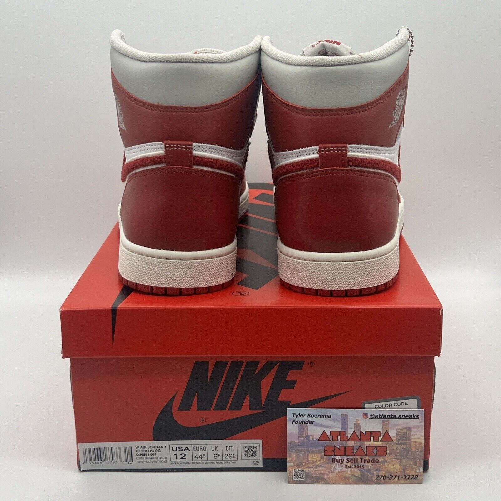 Size 12 - Jordan 1 High Varsity Red Wmns Brand New Og All White