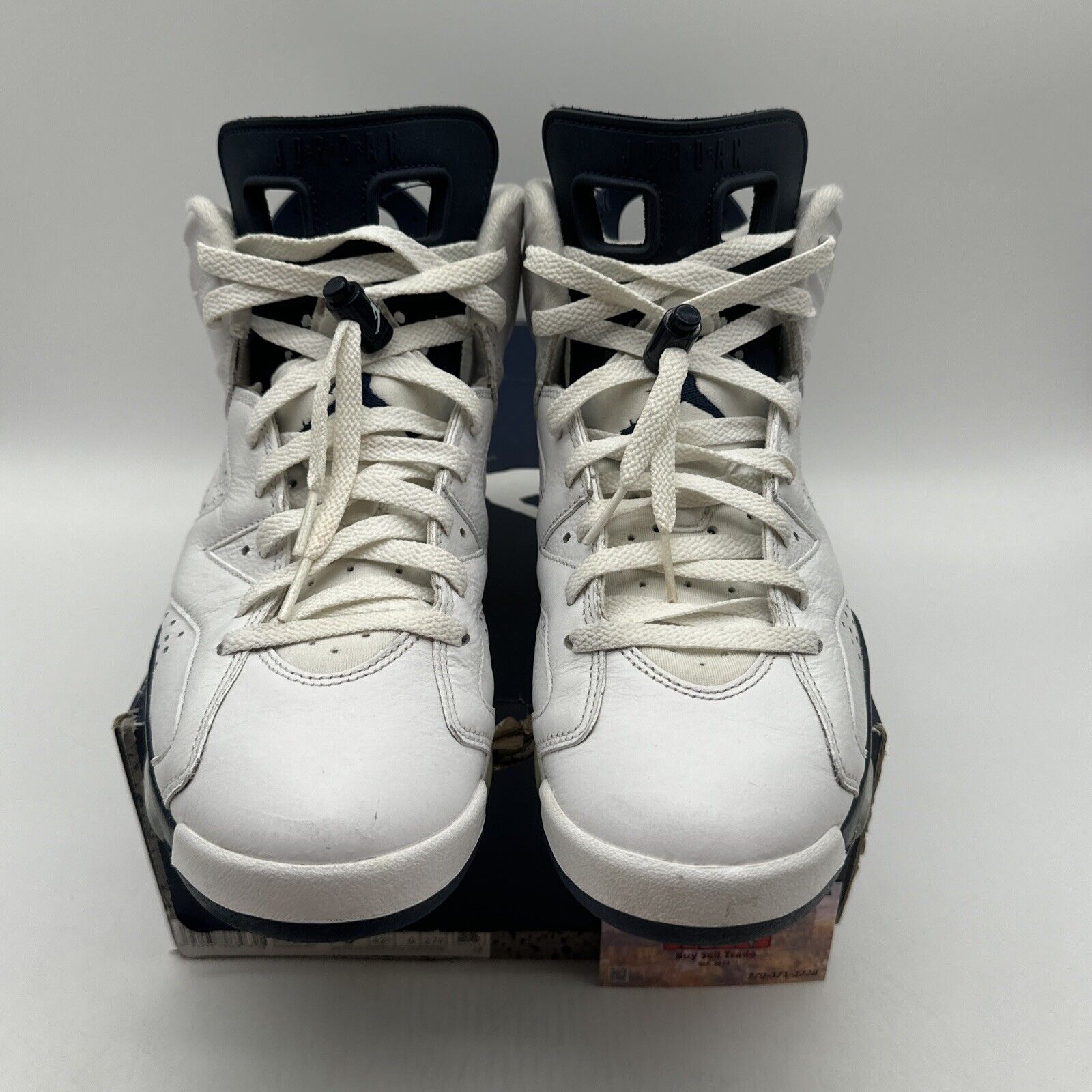 Size 9 - Jordan 6 Retro Midnight Navy White Leather Icy Soles OG All Blues