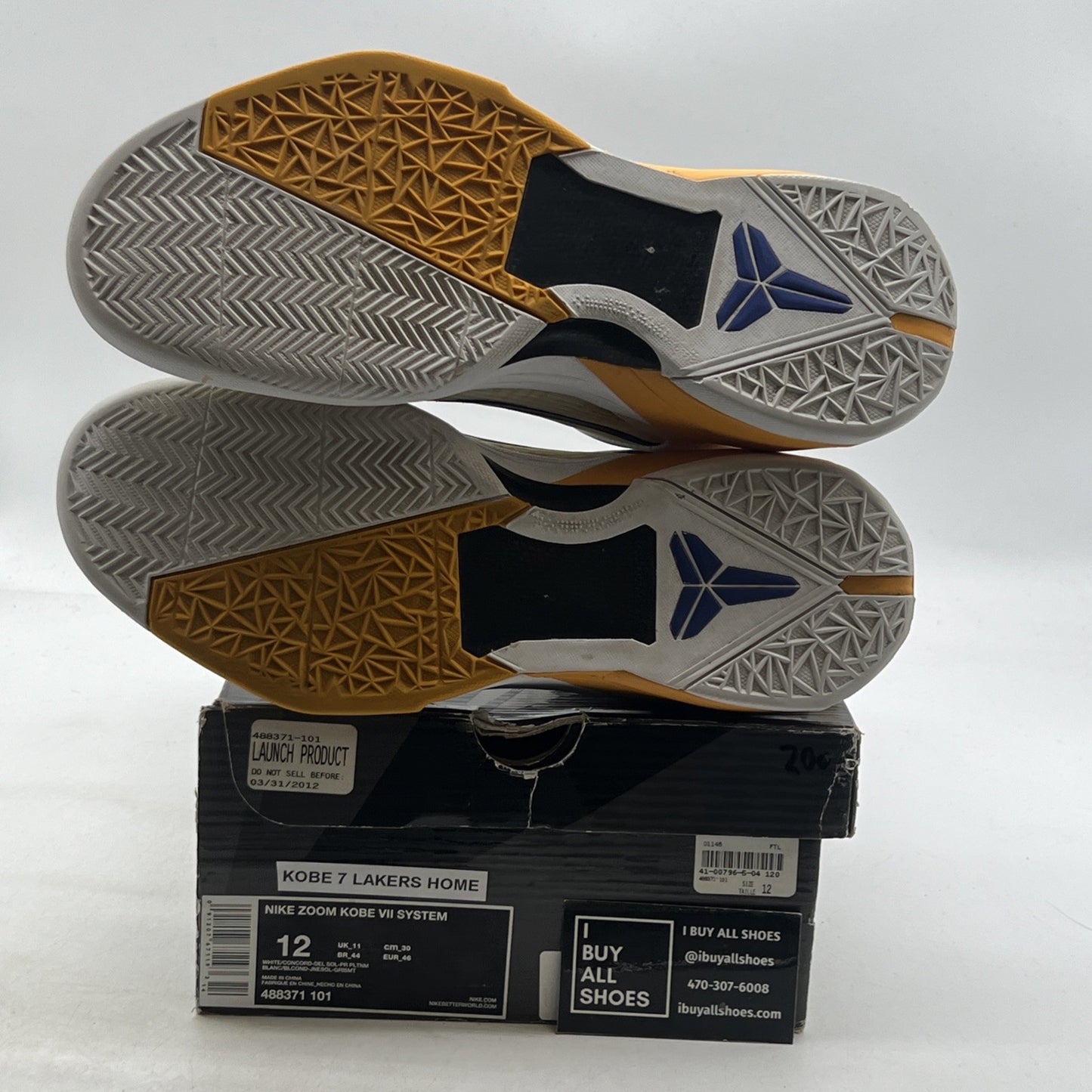 Size 12 - Nike Zoom Kobe 7 System Lakers (488371-101)