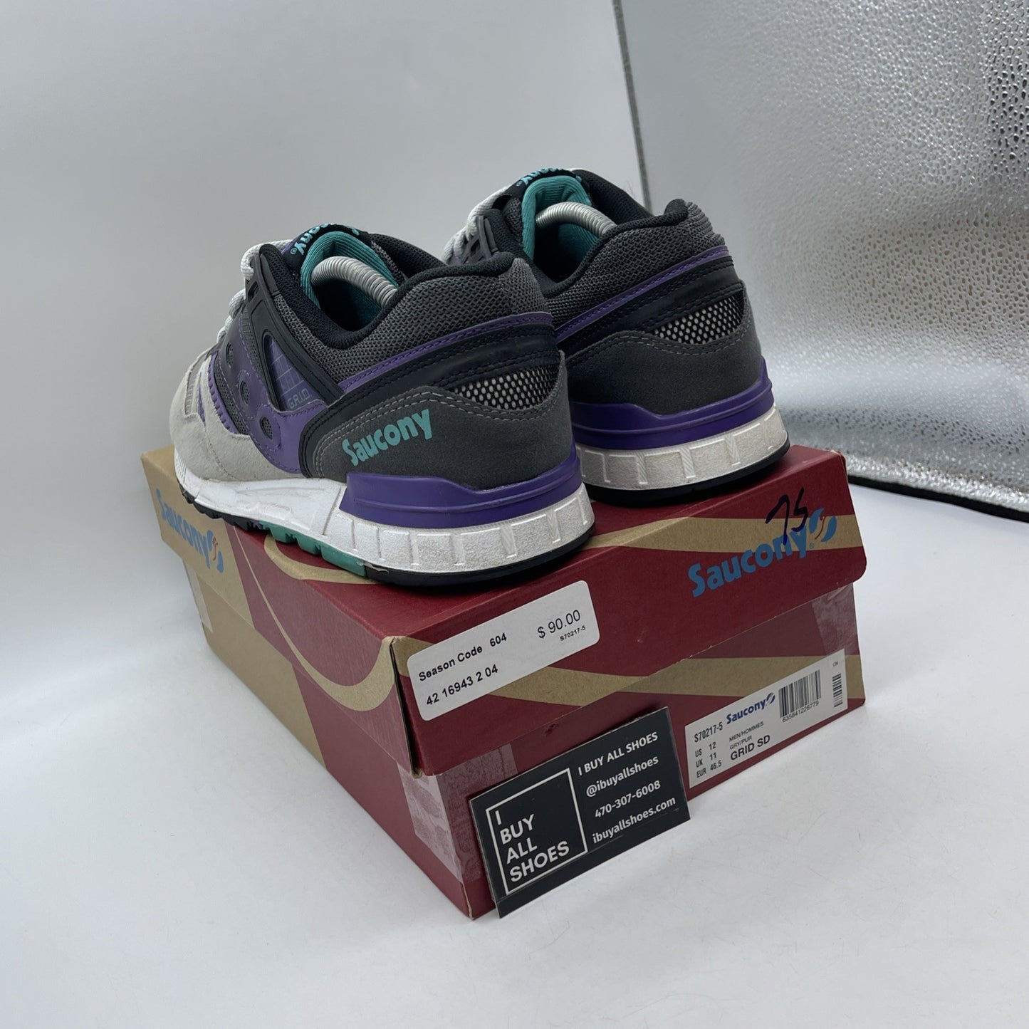 Size 12 - Saucony Grid SD Grape 2017 Grey Purple Suede Leather (S70217-5(