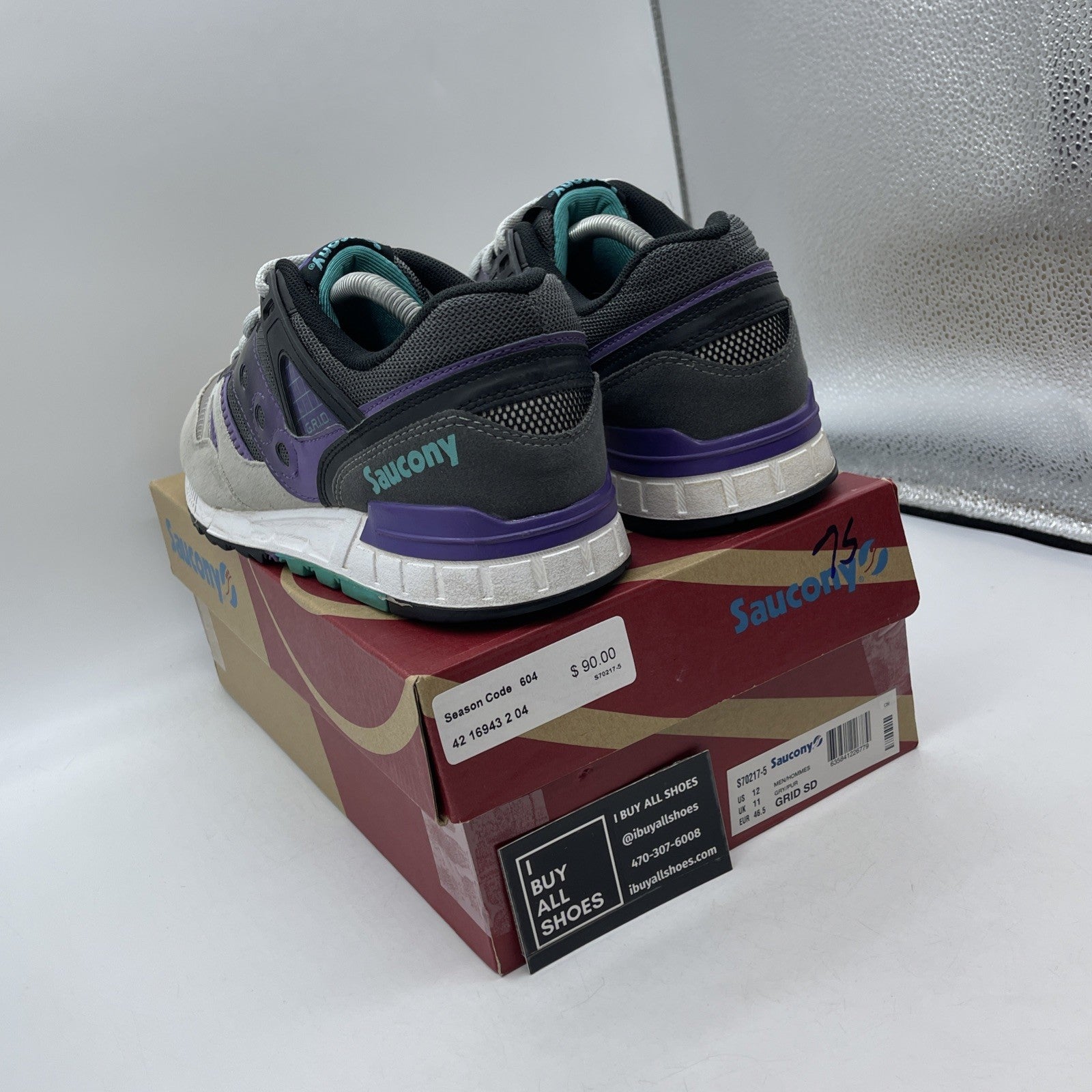Size 12 - Saucony Grid SD Grape 2017 Grey Purple Suede Leather (S70217-5(