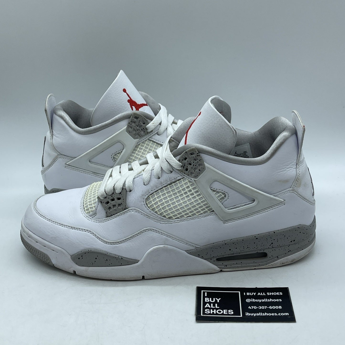 Size 13 - Jordan 4 Retro Mid White Oreo Grey Leather (CT8527-100)