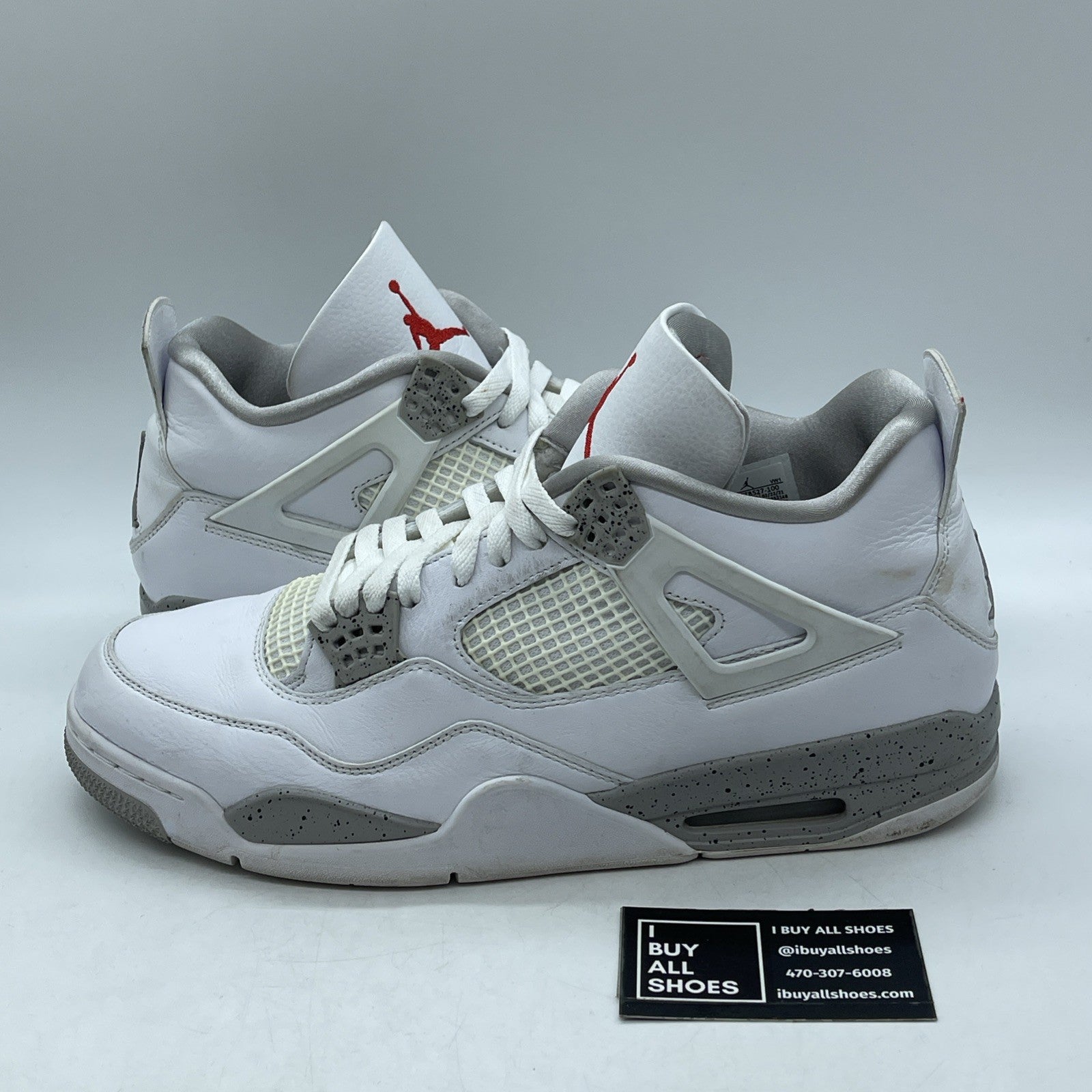 Size 13 - Jordan 4 Retro Mid White Oreo Grey Leather (CT8527-100)