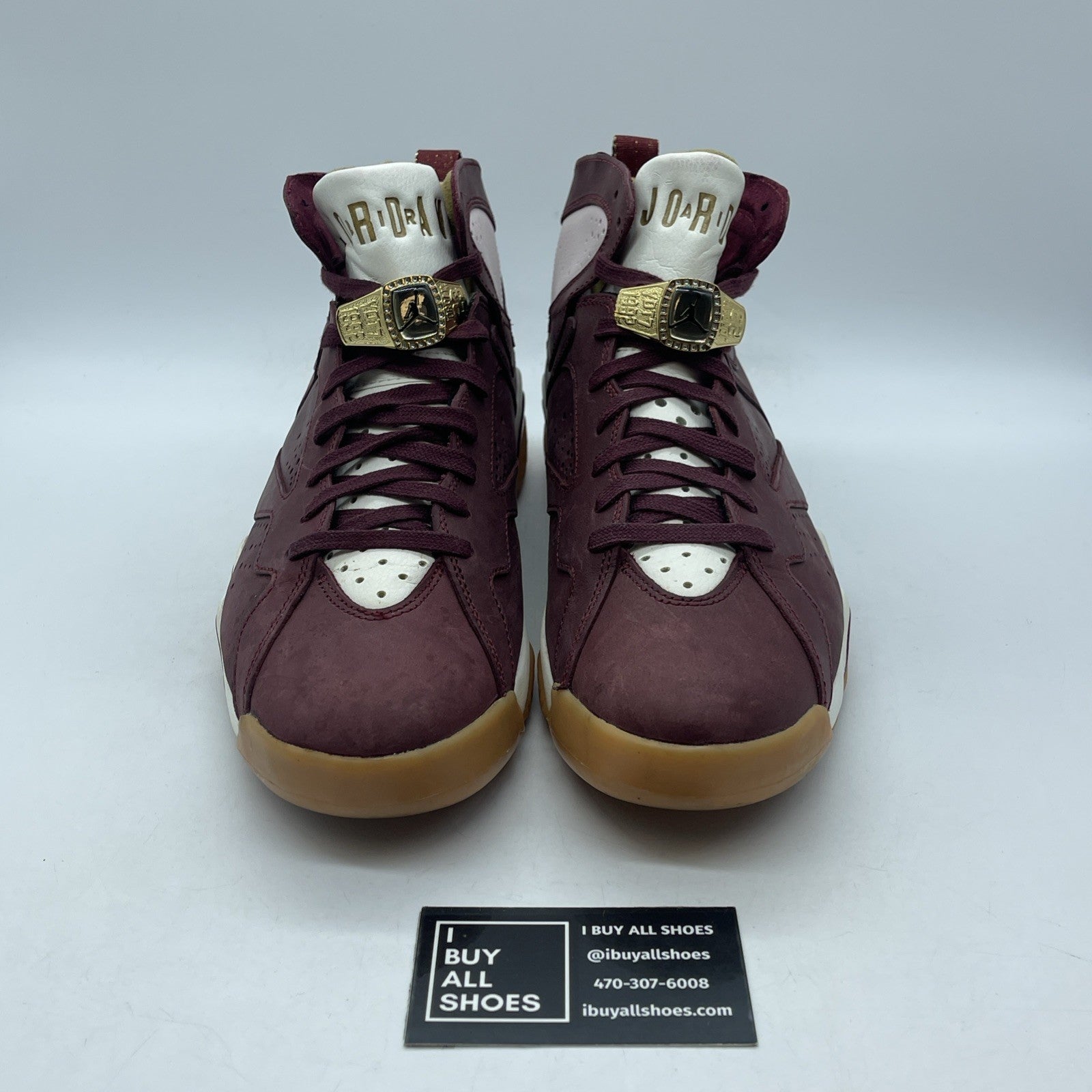 Size 9.5 - Air Jordan 7 Retro Cigar Burgundy White Leather (725093-630)