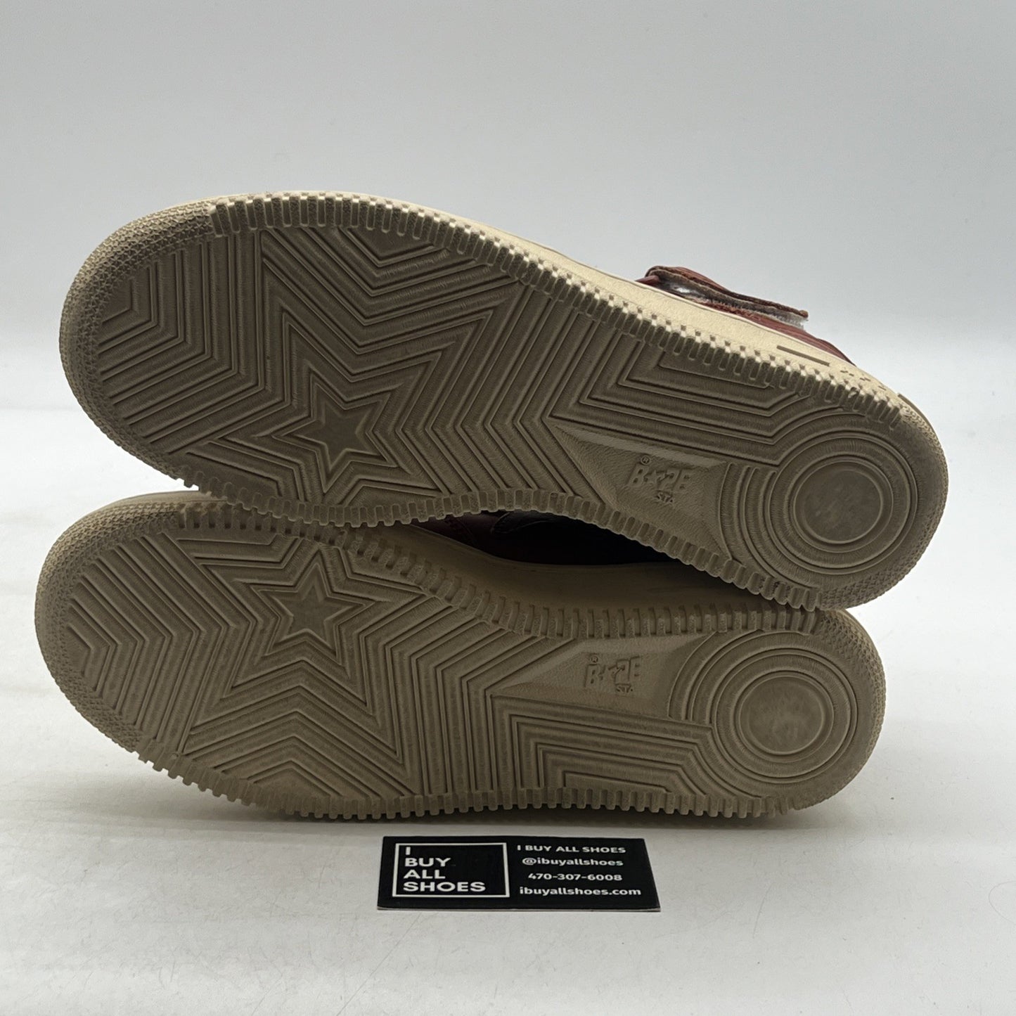 Size 10 - A Bathing Ape Bape Sta Low Brown Leather (FS-018 180) Bapesta Sneakers