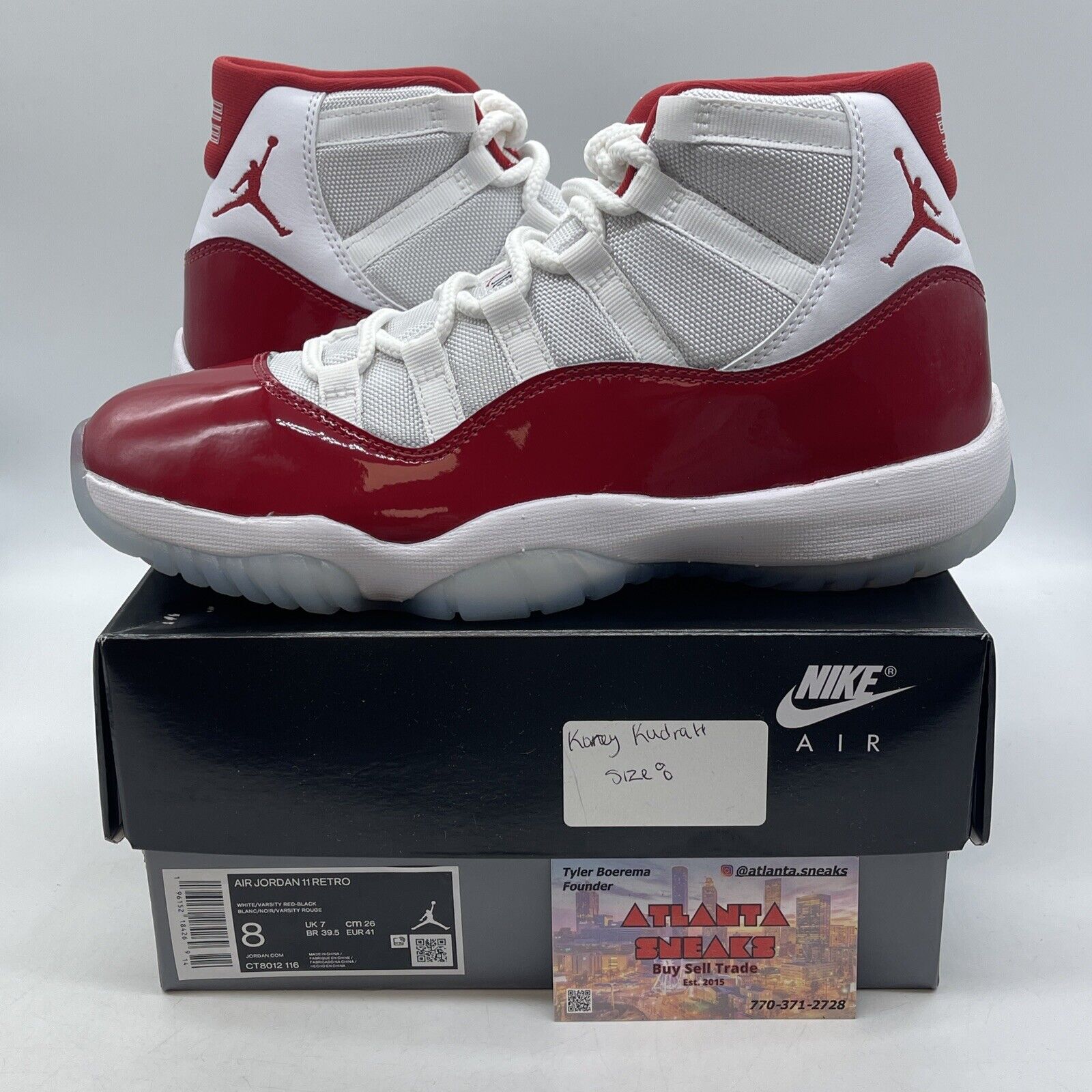 Size 8 - Jordan 11 Retro High Cherry Red White Leather (CT8012-116)