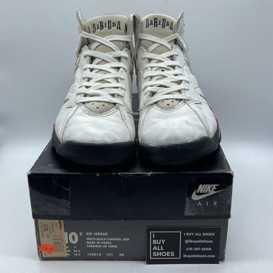 Size 10.5 - Air Jordan 7 OG 1992 Cardinal White Gold Leather (130014-101)