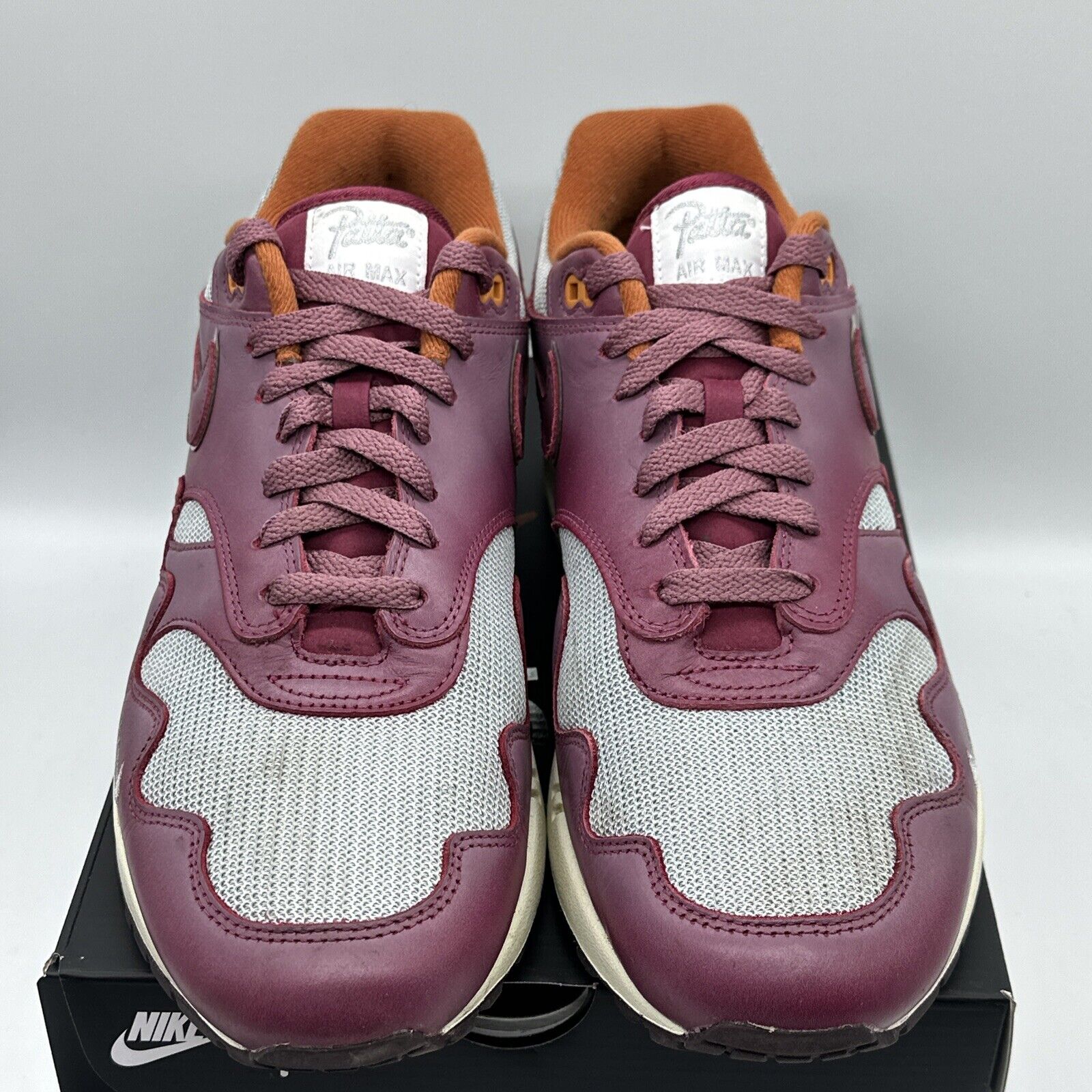 Size 12 - Nike Max 1 Patta Waves Metallic Silver/Rush Maroon