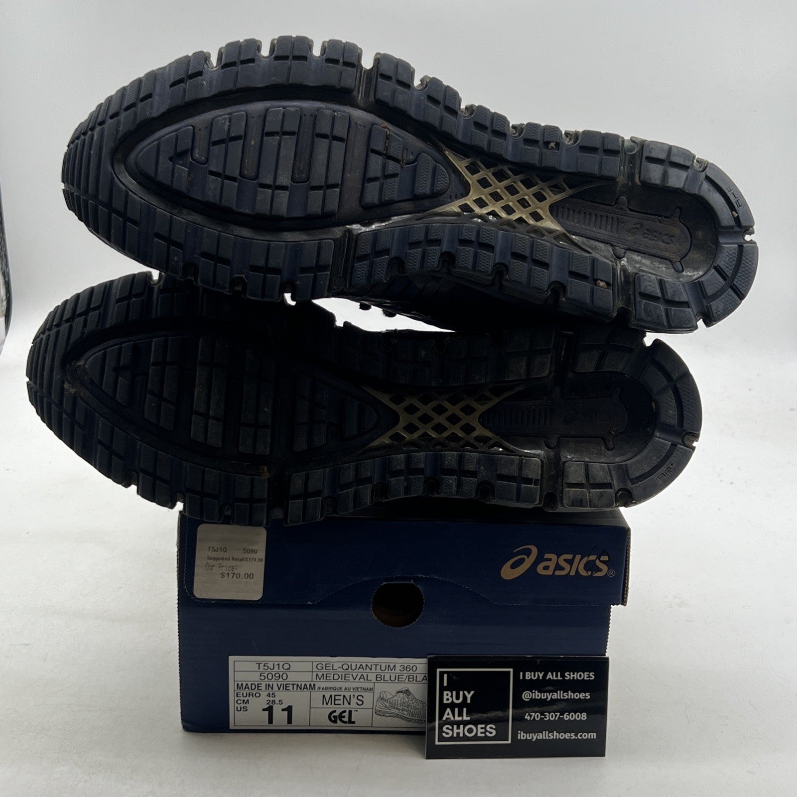 Size 11 - ASICS Gel Quantum 360 Knit Running Shoes Navy Blue (T5J1Q-5090)