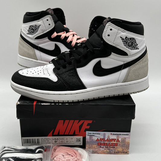 Size 9.5 - Jordan 1 Retro OG High Stage Haze White Pink Cracked Suede OG All