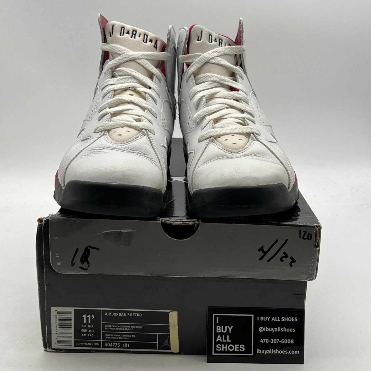 Size 11.5 - Air Jordan 7 Retro 2006 Cardinal (304775-101)