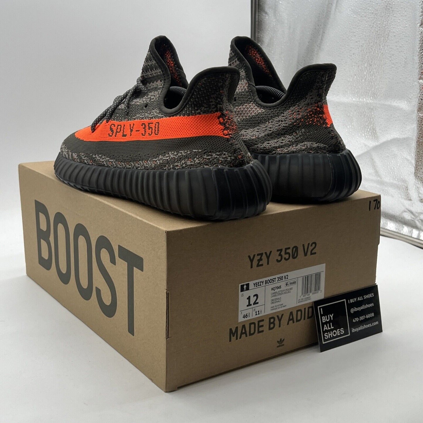 Size 12 - Adidas Yeezy Boost 350 V2 Low Carbon Beluga (HQ7045)