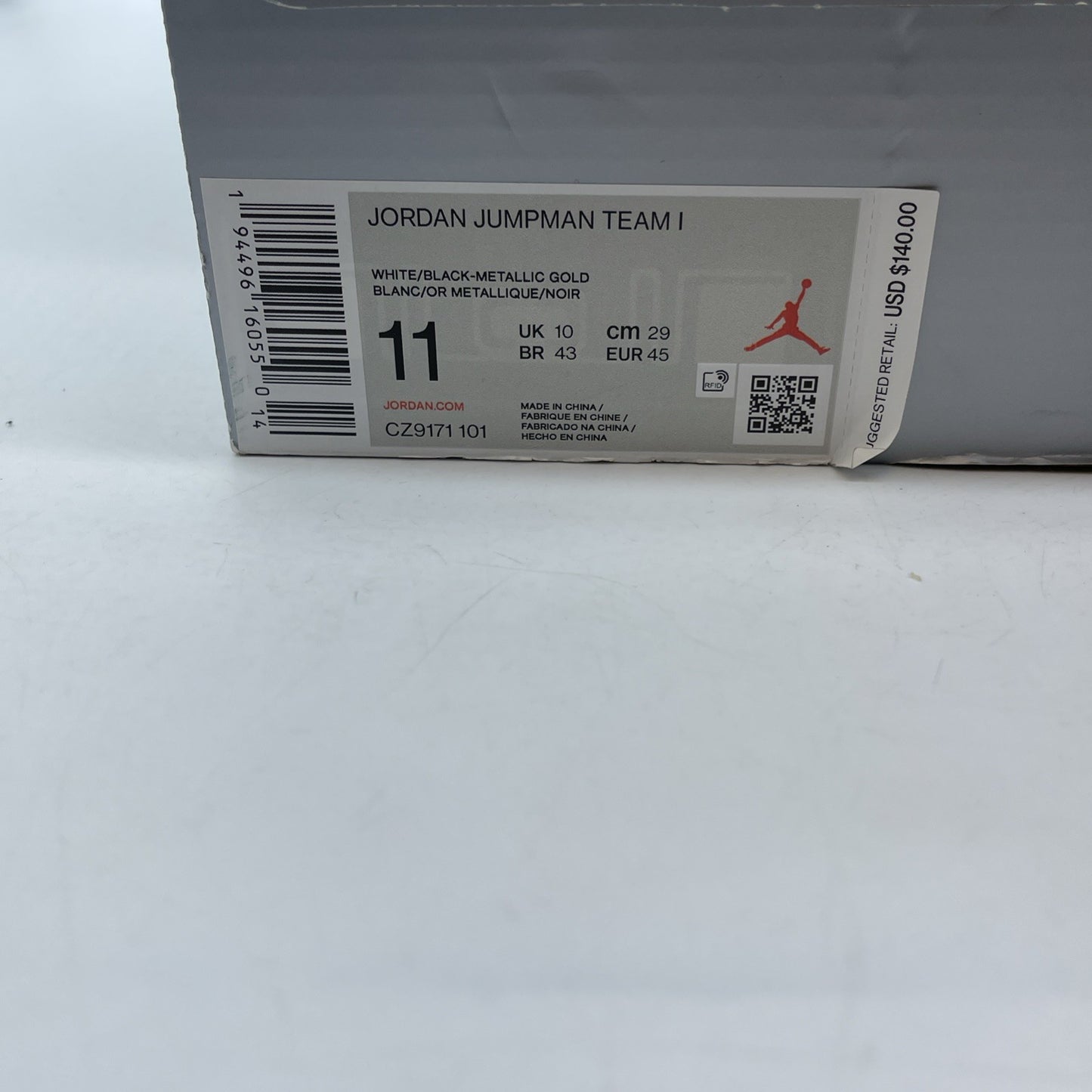 Size 11 - Jordan Jumpman Team 1 White Black Suede Leather (CZ9171-101)