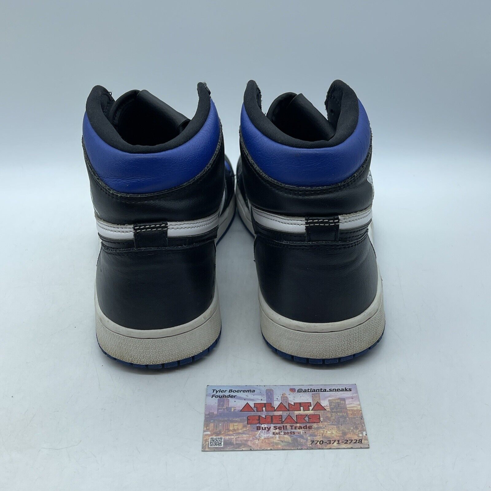 Size 9.5 - Jordan 1 Retro OG High Royal Toe Blue Black White Leather (555088-041