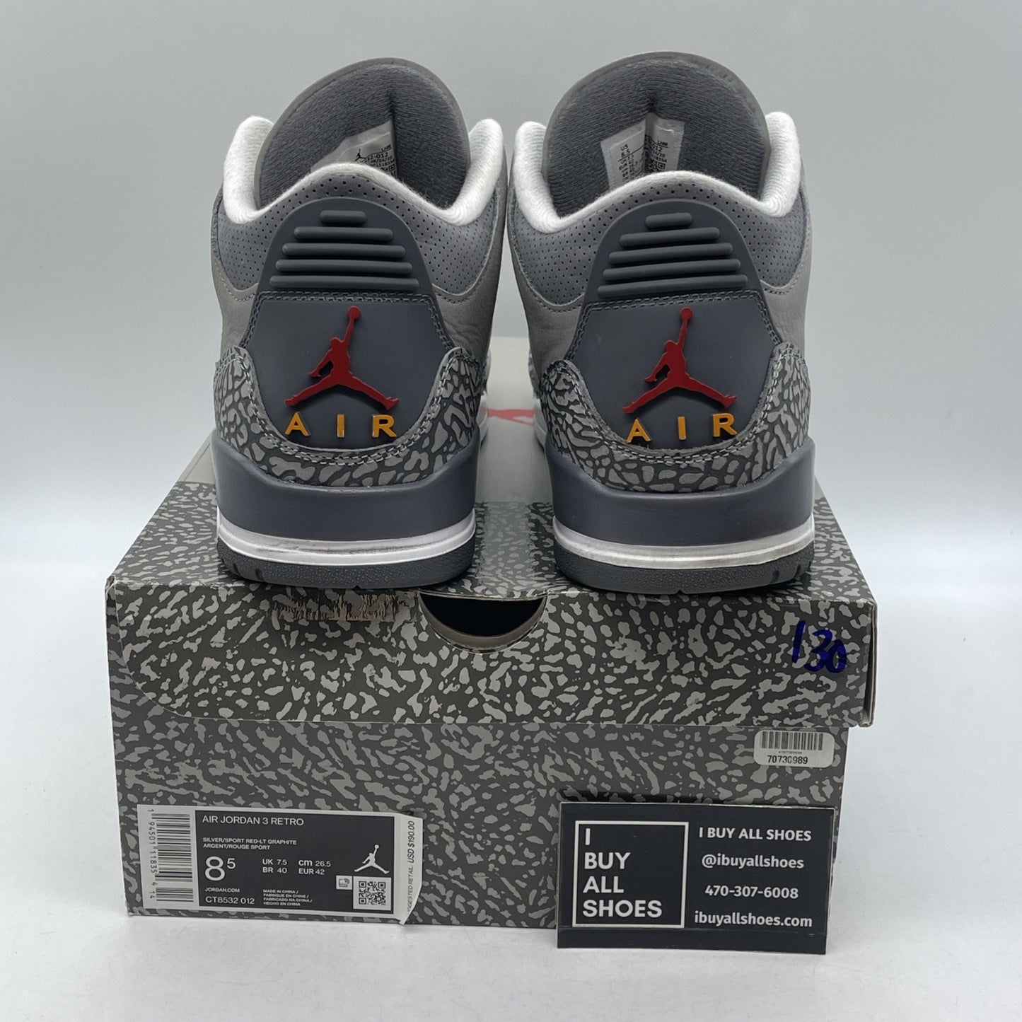 Size 8.5 - Air Jordan 3 Retro Mid Cool Grey (CT85532-012)