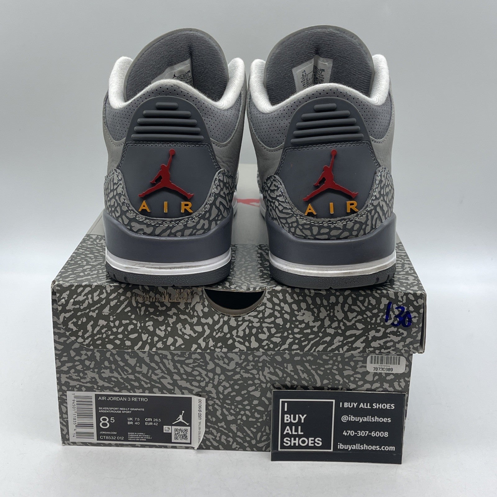 Size 8.5 - Air Jordan 3 Retro Mid Cool Grey (CT85532-012)