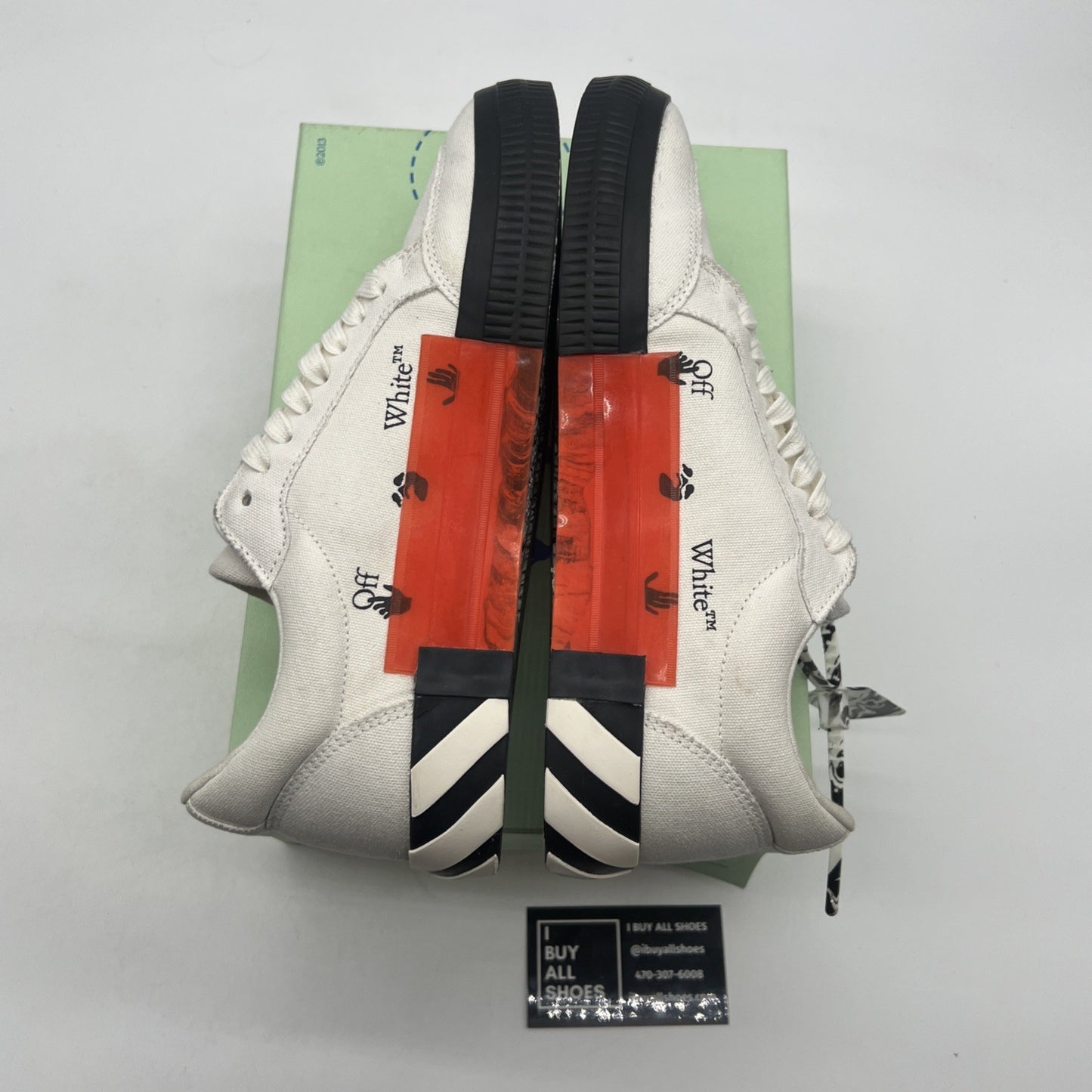 Size 42 - Womens Off-White Vulcanized Canvas Low White Casual Shoes Sneakers