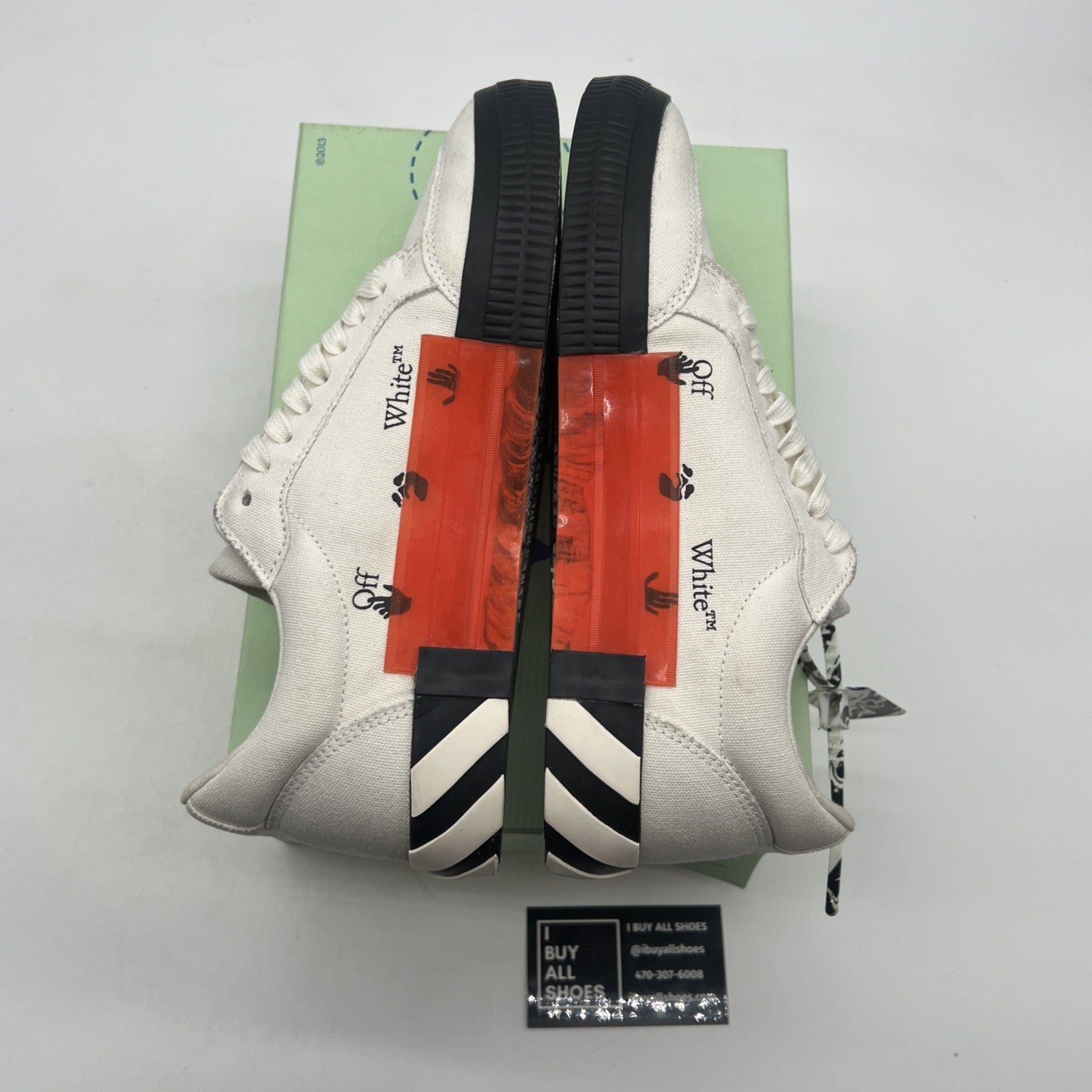 Size 42 - Womens Off-White Vulcanized Canvas Low White Casual Shoes Sneakers