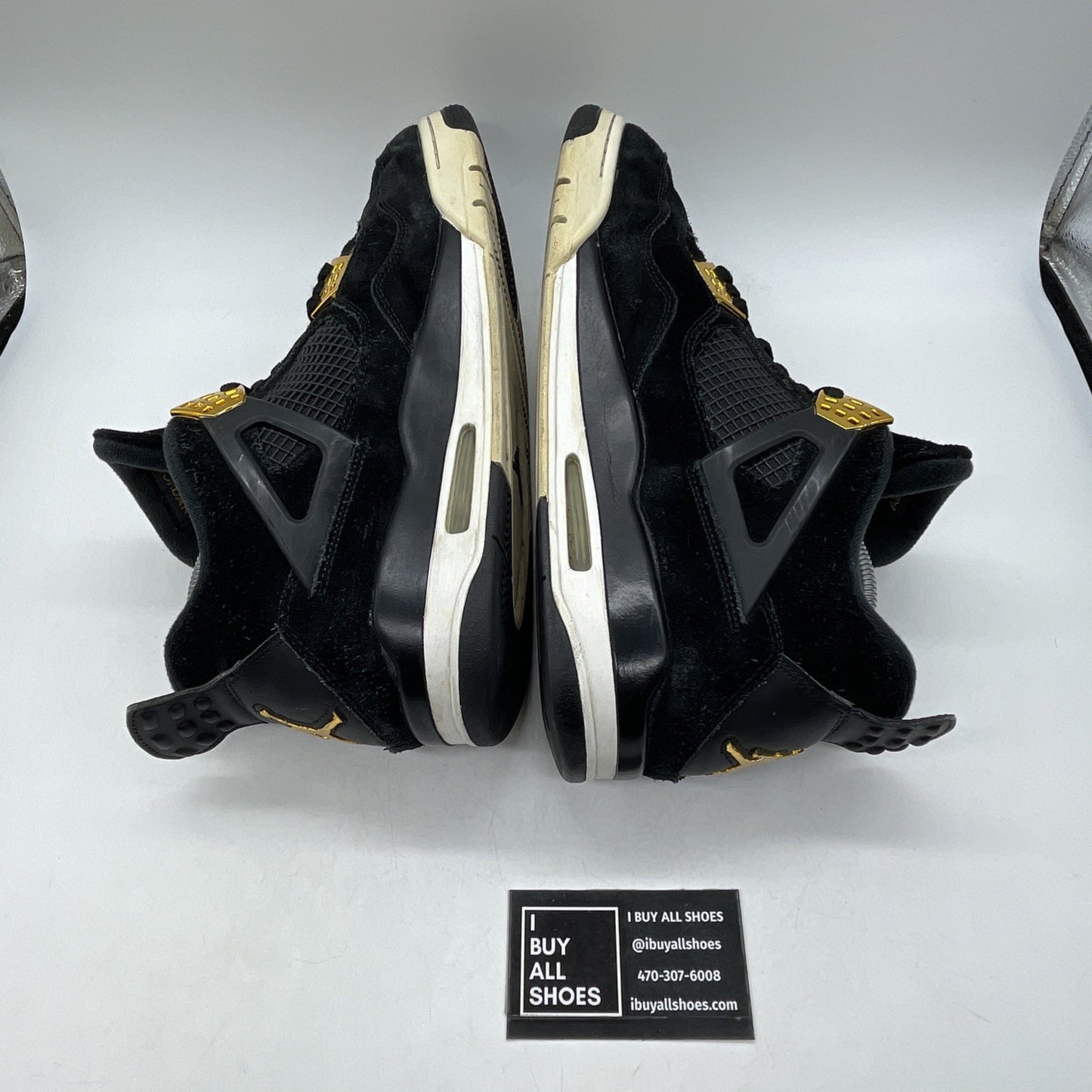 Size 13 - Air Jordan 4 Retro Royalty 2017 Black Gold Suede (308497-032)
