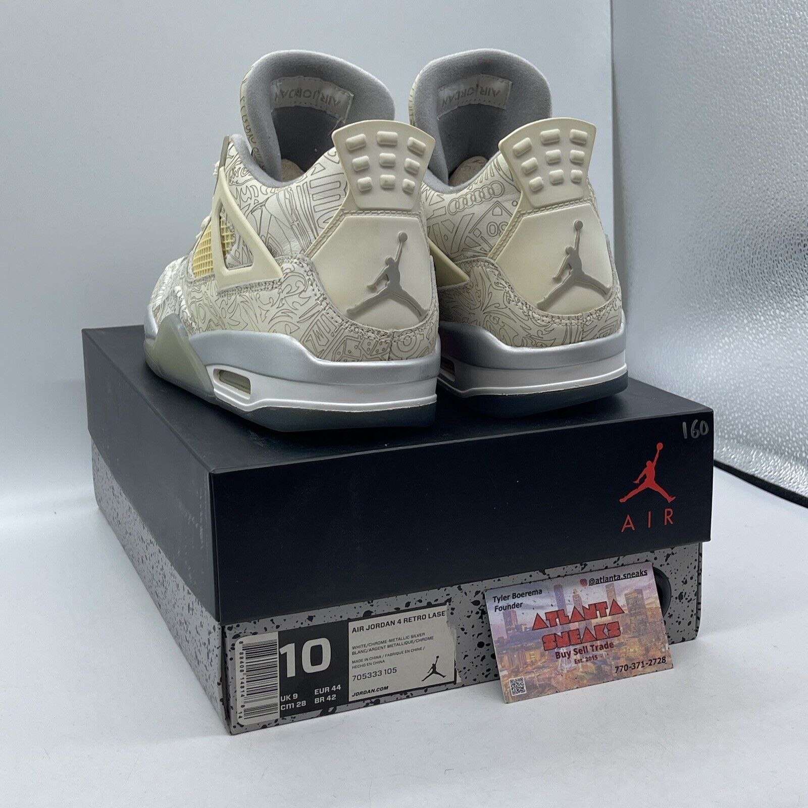 Size 10 - Air Jordan 4 Retro 30th Anniversary Laser Suede Leather (705333-106)