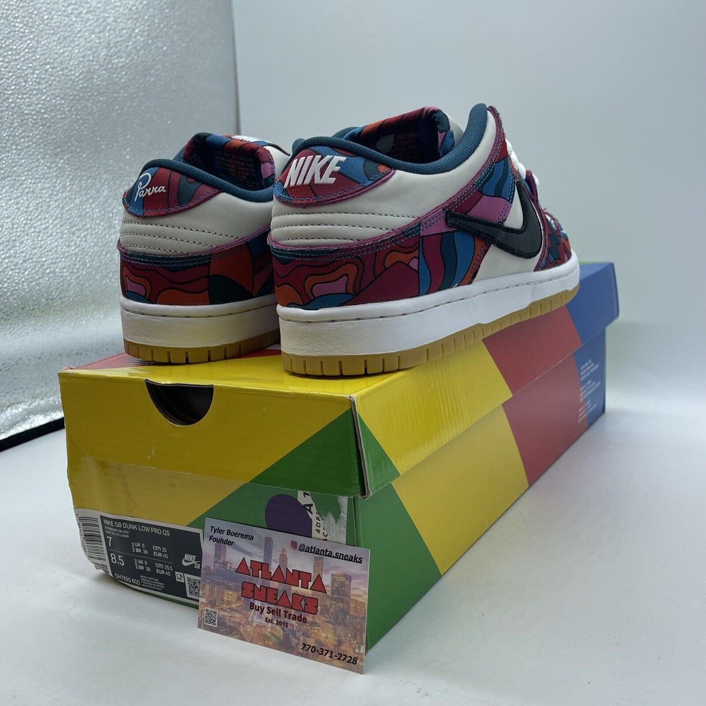 Size 7 - Nike Dunk Low Pro SB x Parra Abstract Art 2021 Suede (DH7695-600)