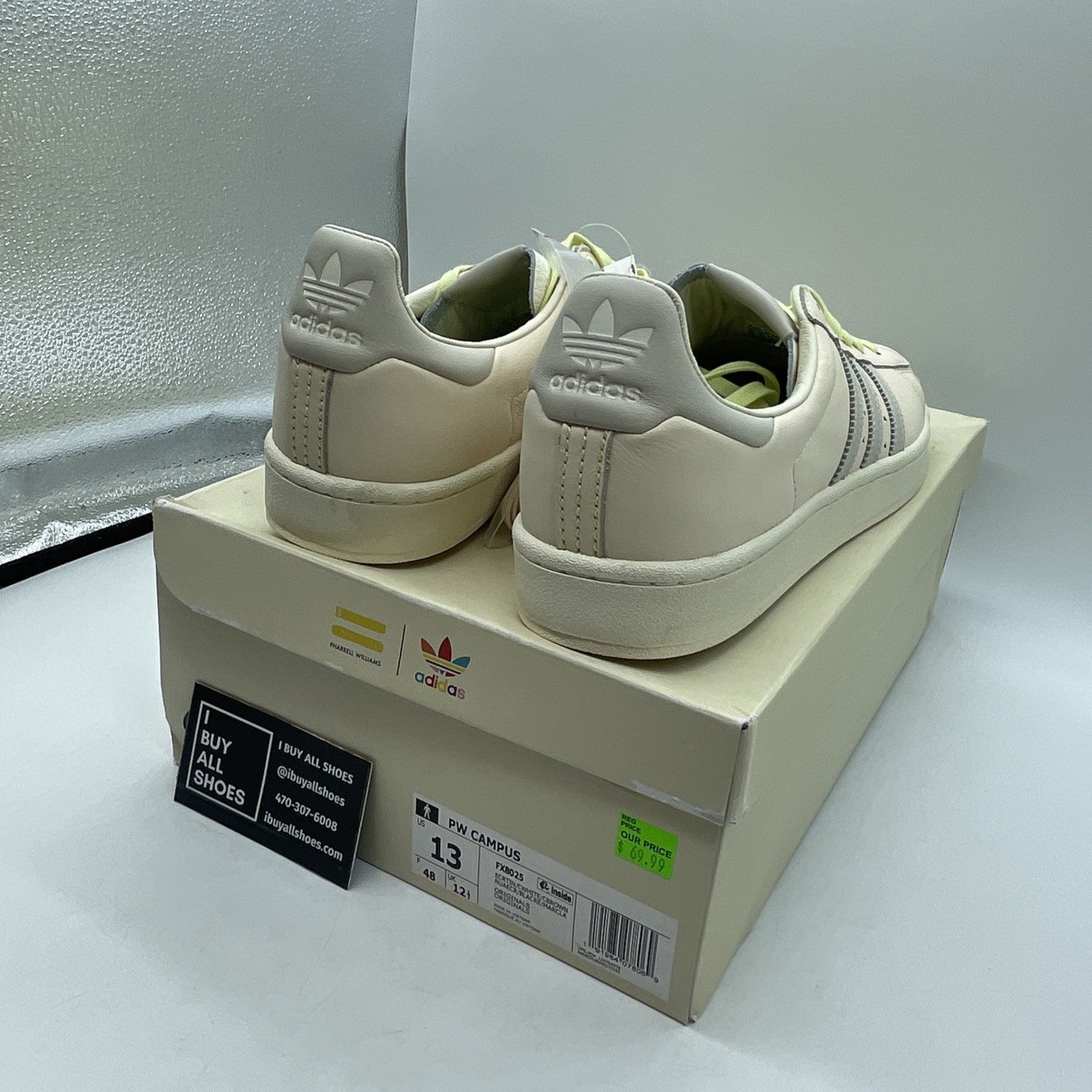 Size 13 - Pharrell Williams x Adidas Campus Ecru Tint (FX8025)