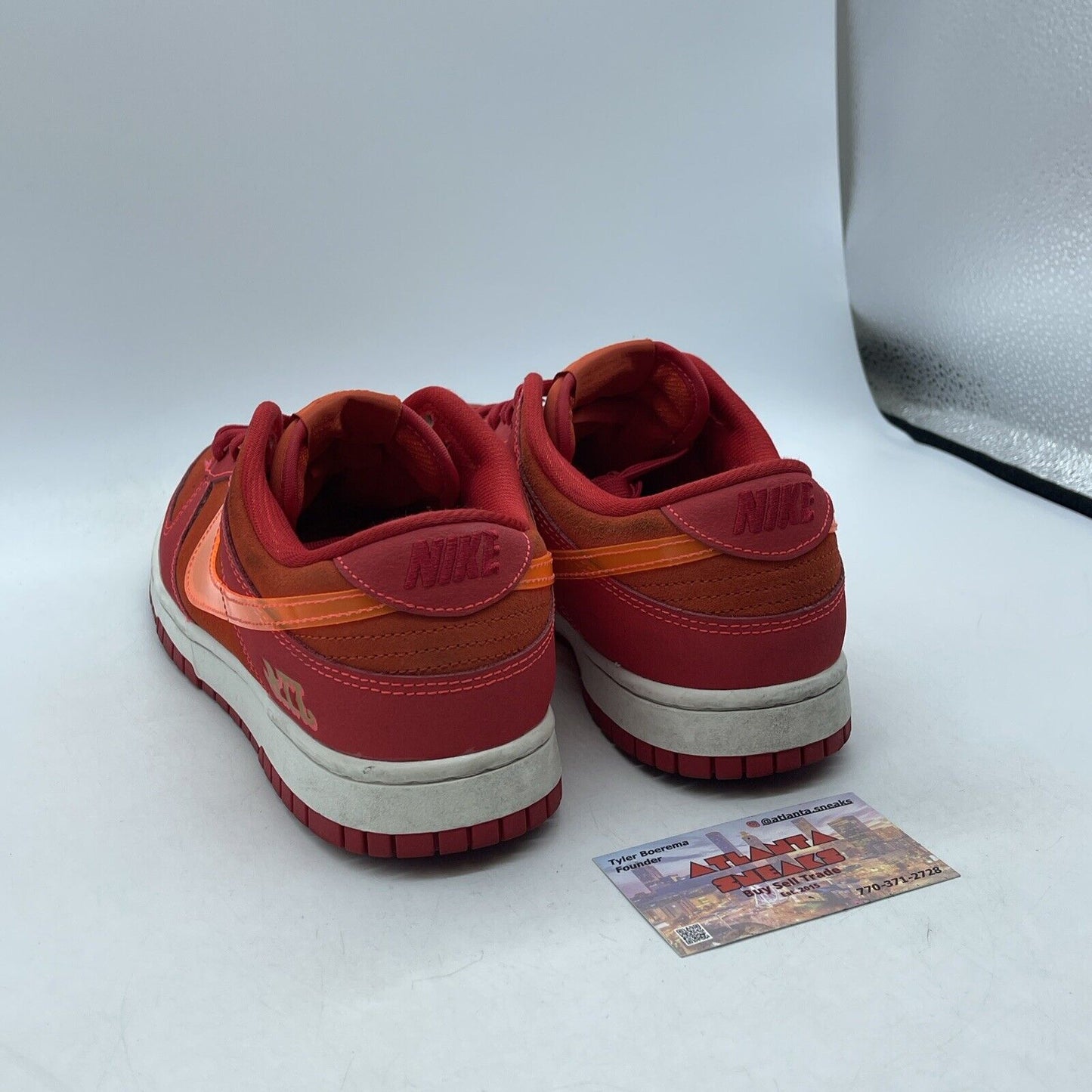 Size 8.5 - Nike Dunk Low ATL Red Orange White Suede Leather (FD0724-657)
