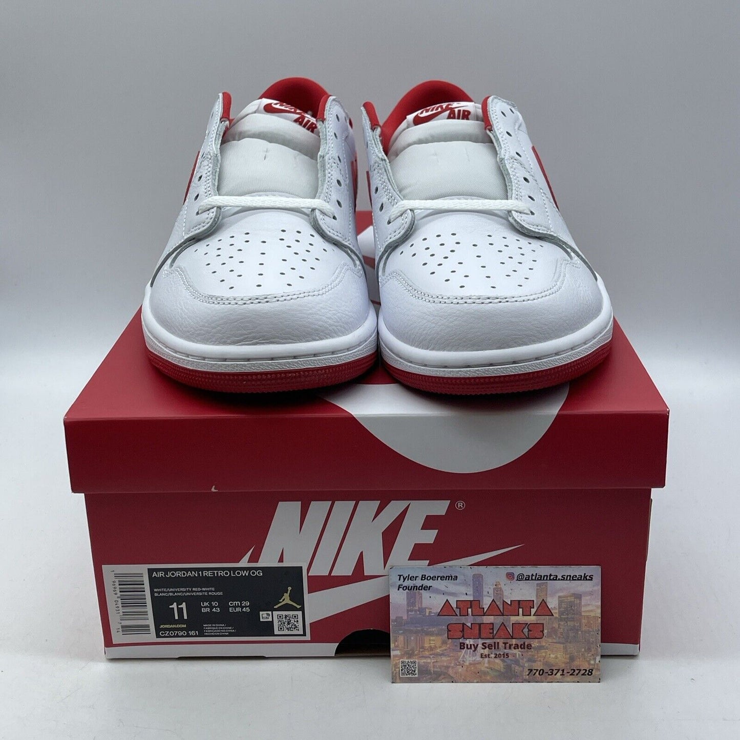 Size 11 - Air Jordan 1 Retro OG Low University Red White Leather (CZ0790-161)