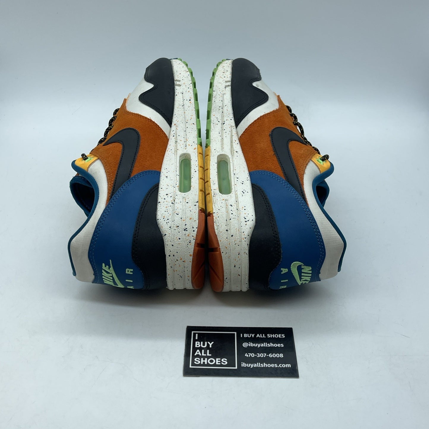 Size 11.5 - Nike Air Max 1 Multi Mix Black White Blue Suede (CZ8140-001)