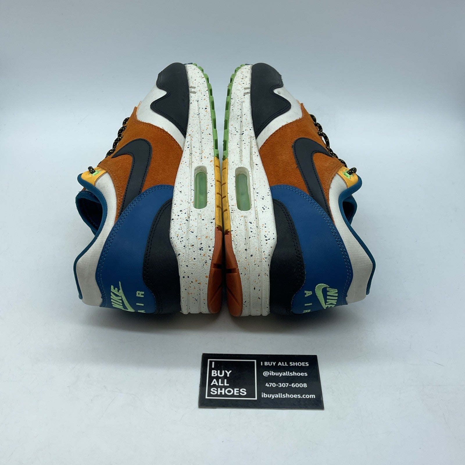 Size 11.5 - Nike Air Max 1 Multi Mix Black White Blue Suede (CZ8140-001)