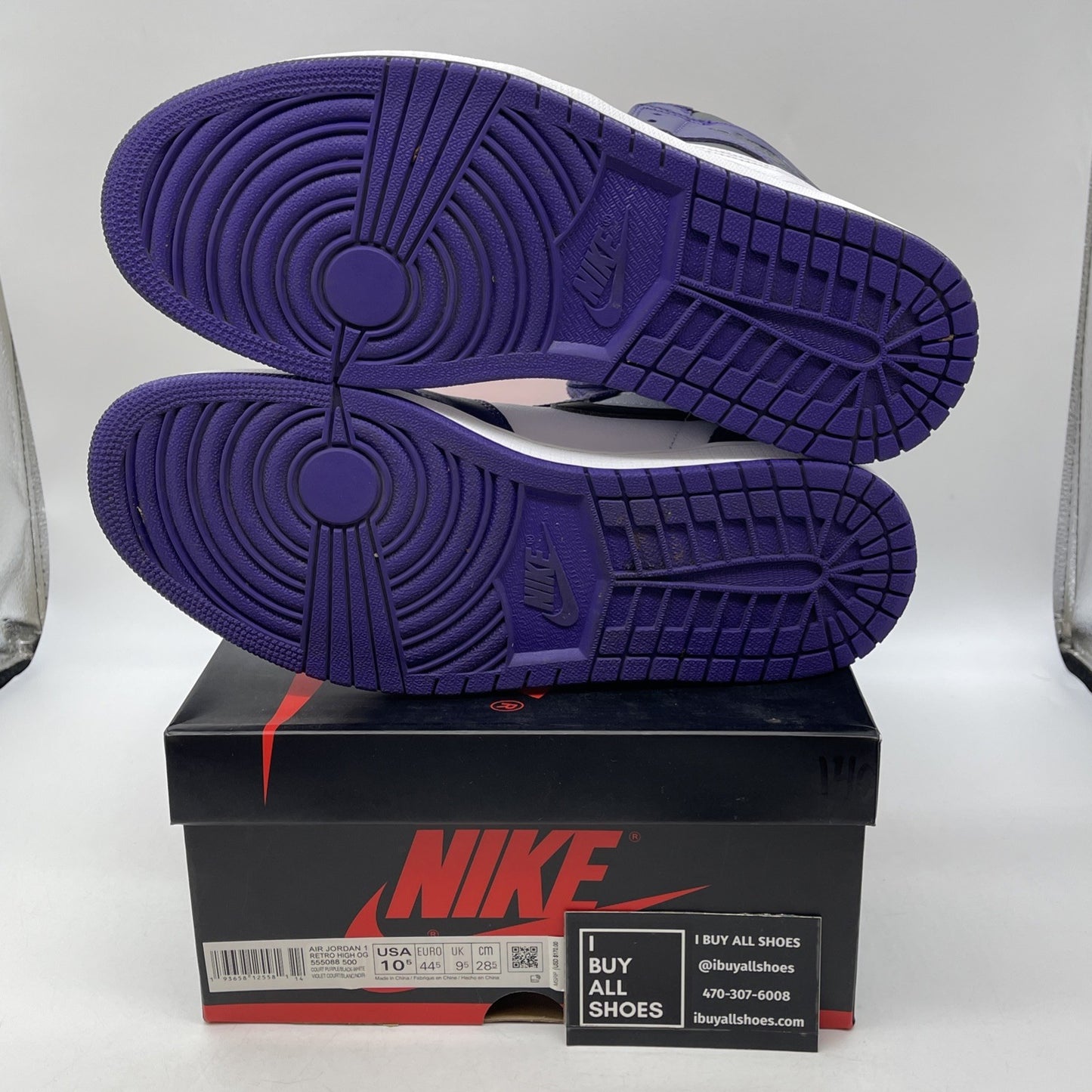 Size 10.5 - Jordan 1 Retro OG High Court Purple 2.0 White Leather (555088-500)