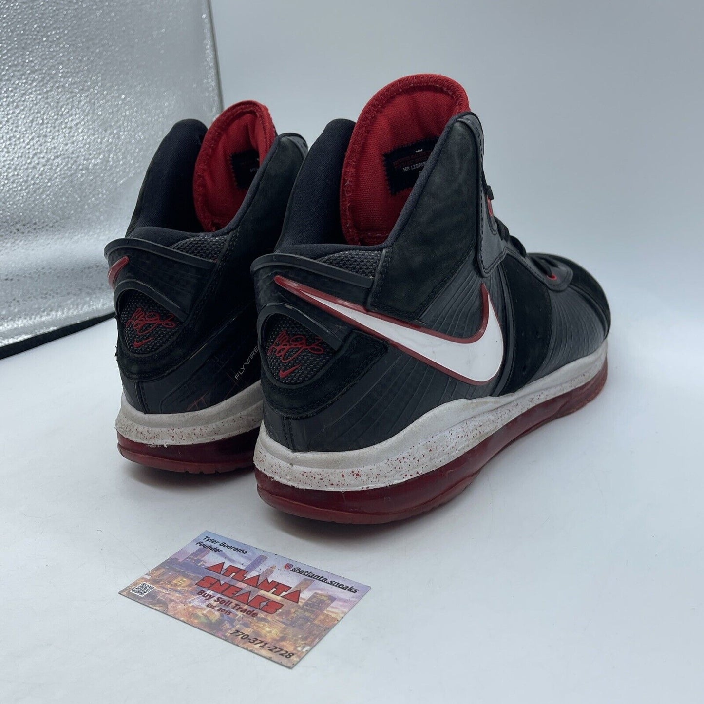 Size 12 - Nike LeBron 8 Bred Red White Black Suede Leather (417098-002)