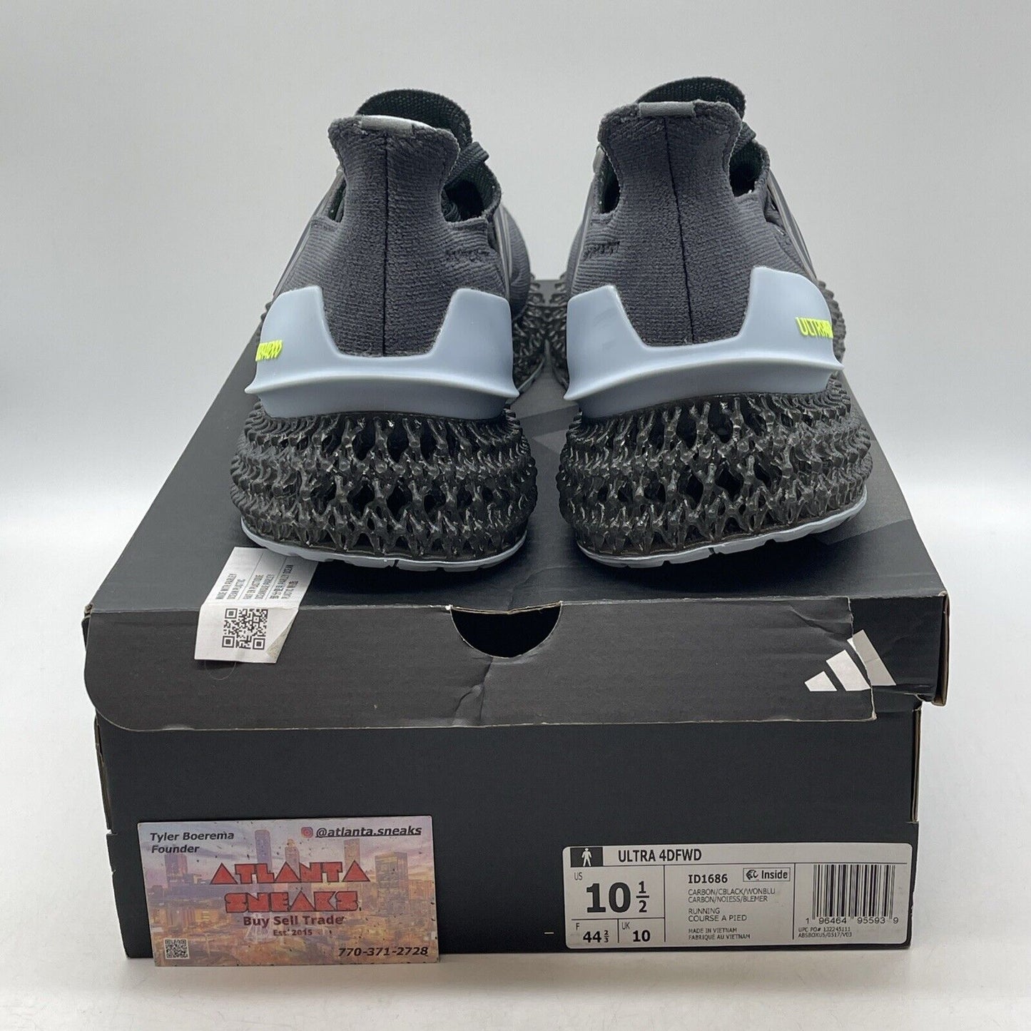 Size 10.5 - Adidas Ultra 4DFWD Carbon Wonder Blue Grey Suede Leather  (ID1686)