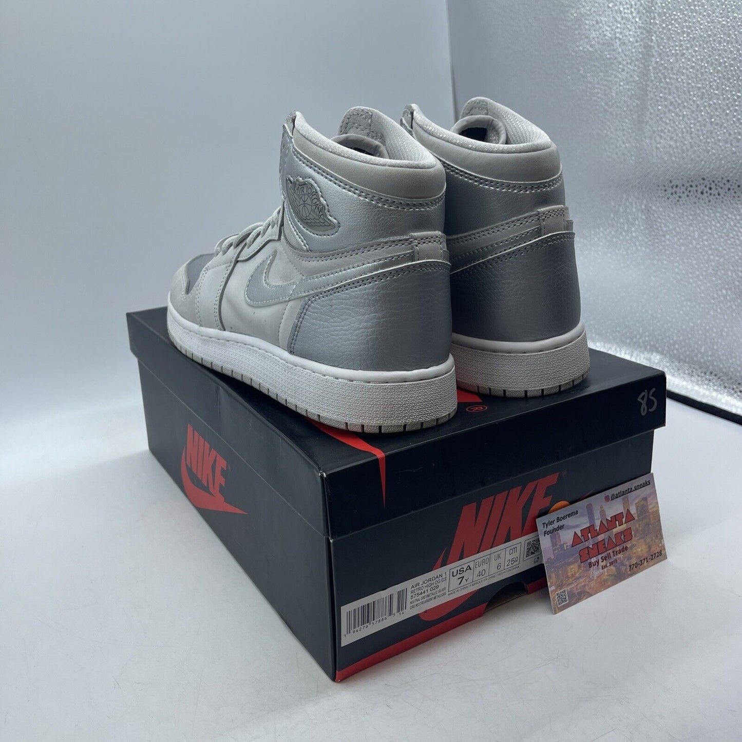 Size 7Y - Air Jordan 1 Retro OG CO.JP High Tokyo Silver Suede (575441-029)