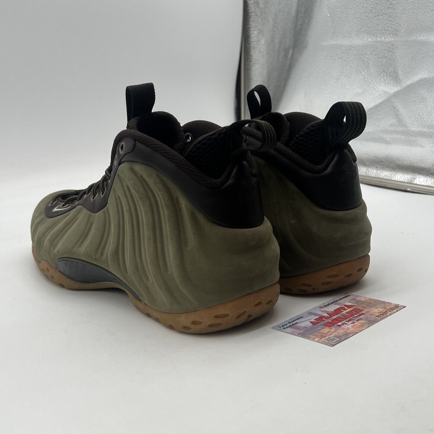 Size 9.5 - Nike Air Foamposite One PRM Olive (575420-200)